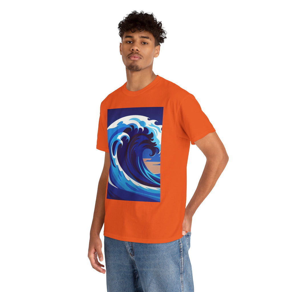 T-Shirt — Coastal Wave Graphic Tee (Ocean Sunset Wave Art)