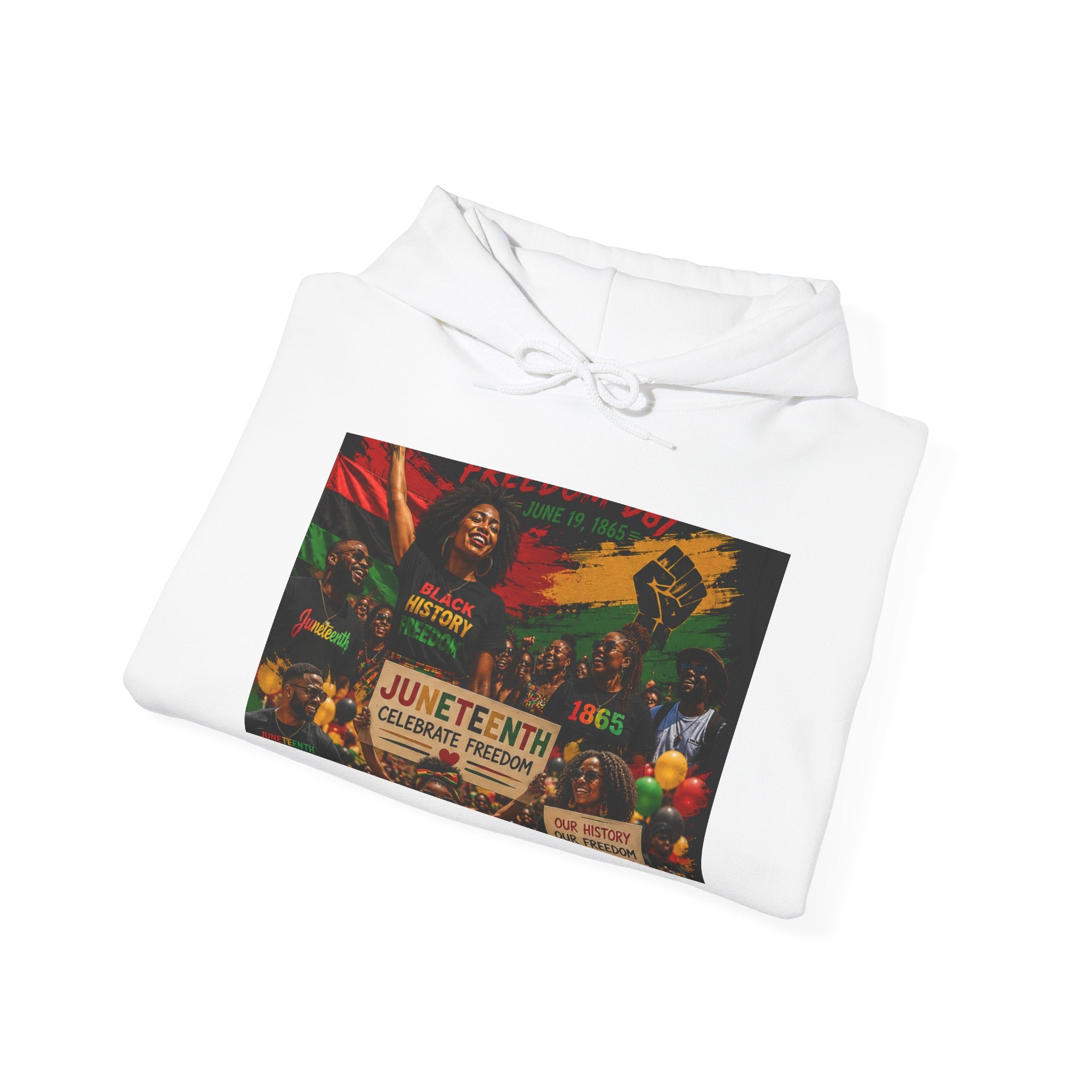 Juneteenth Celebration Hoodie — Juneteenth 1865 Freedom Retro Graphic Hooded Sweatshirt