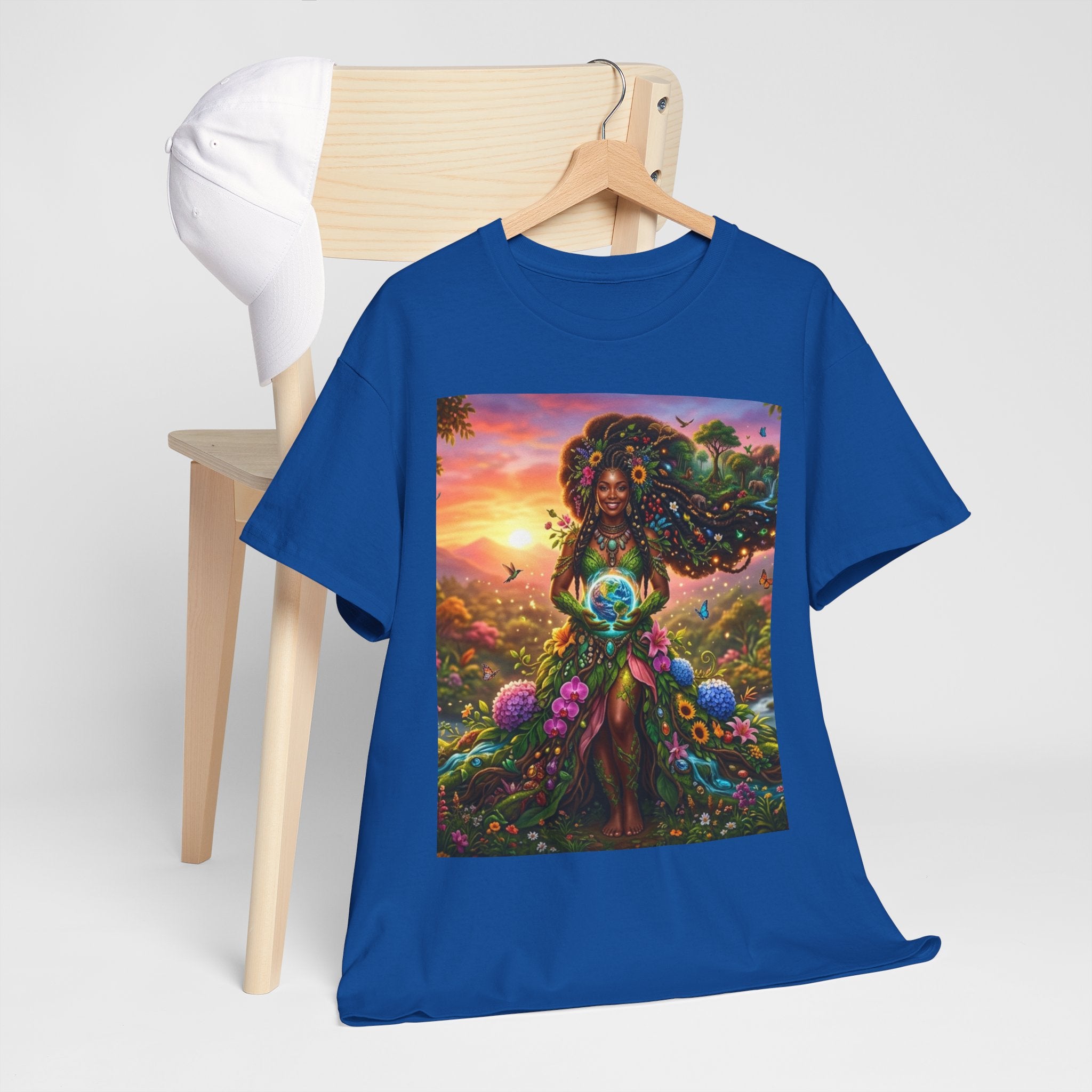 Earth Goddess T-Shirt — Vibrant Floral Nature Mother Graphic Tee