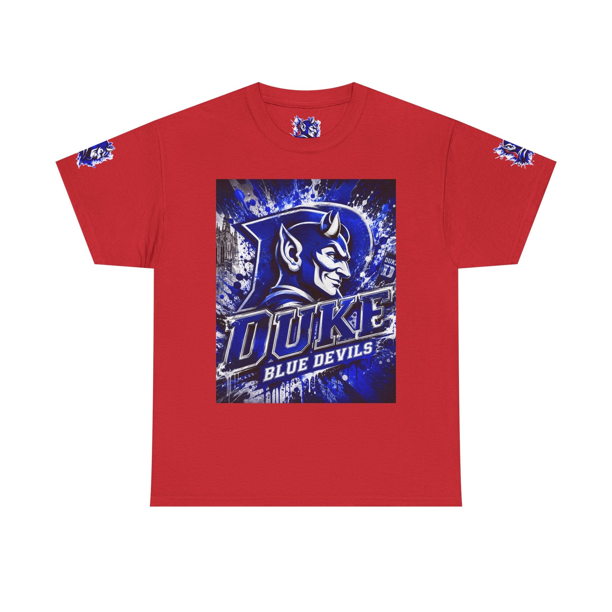 Duke Blue Devils Graphic Tee — Splatter Devil Logo T‑Shirt