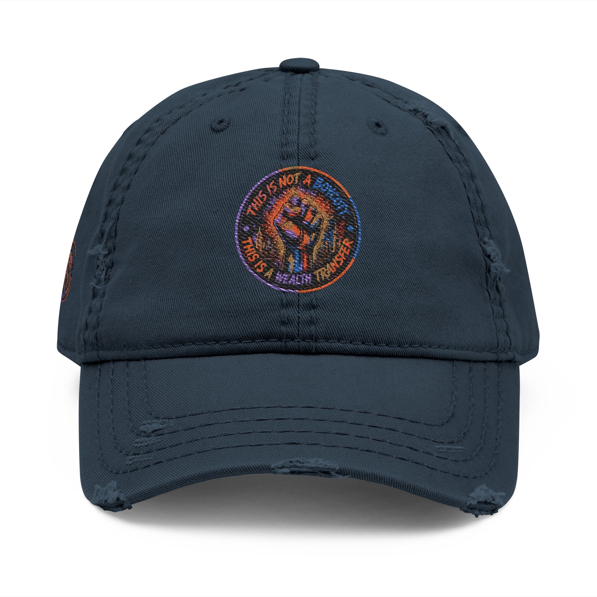 Distressed Embroidered Dad Hat — Colorful Empowerment Patch