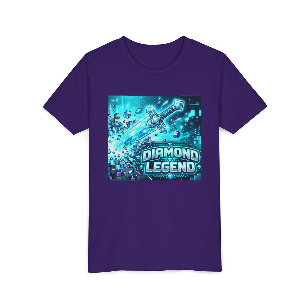 Youth Diamond Legend Tee — Pixel Minecraft-Style Gem Graphic Shirt