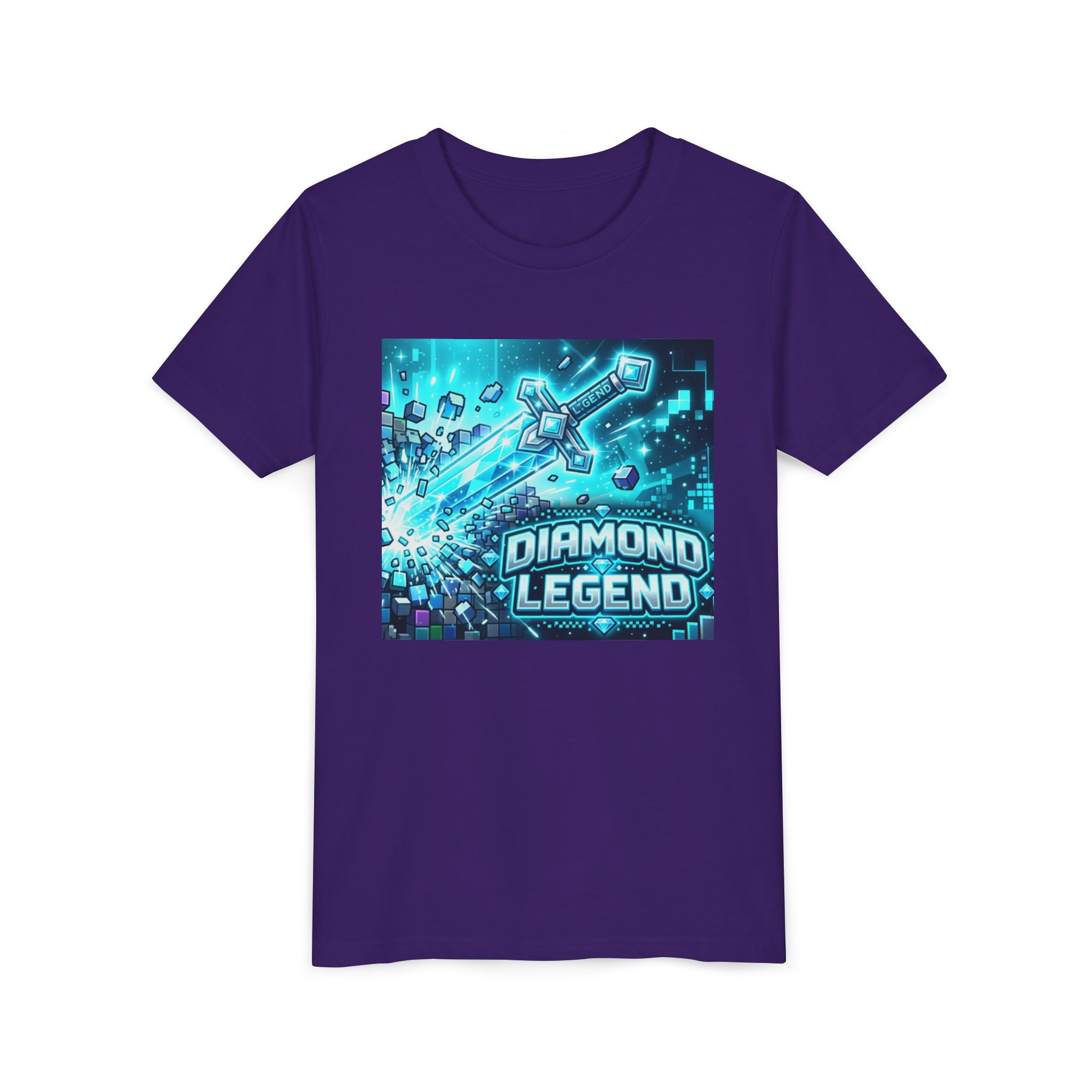 Youth Diamond Legend Tee — Pixel Minecraft-Style Gem Graphic Shirt