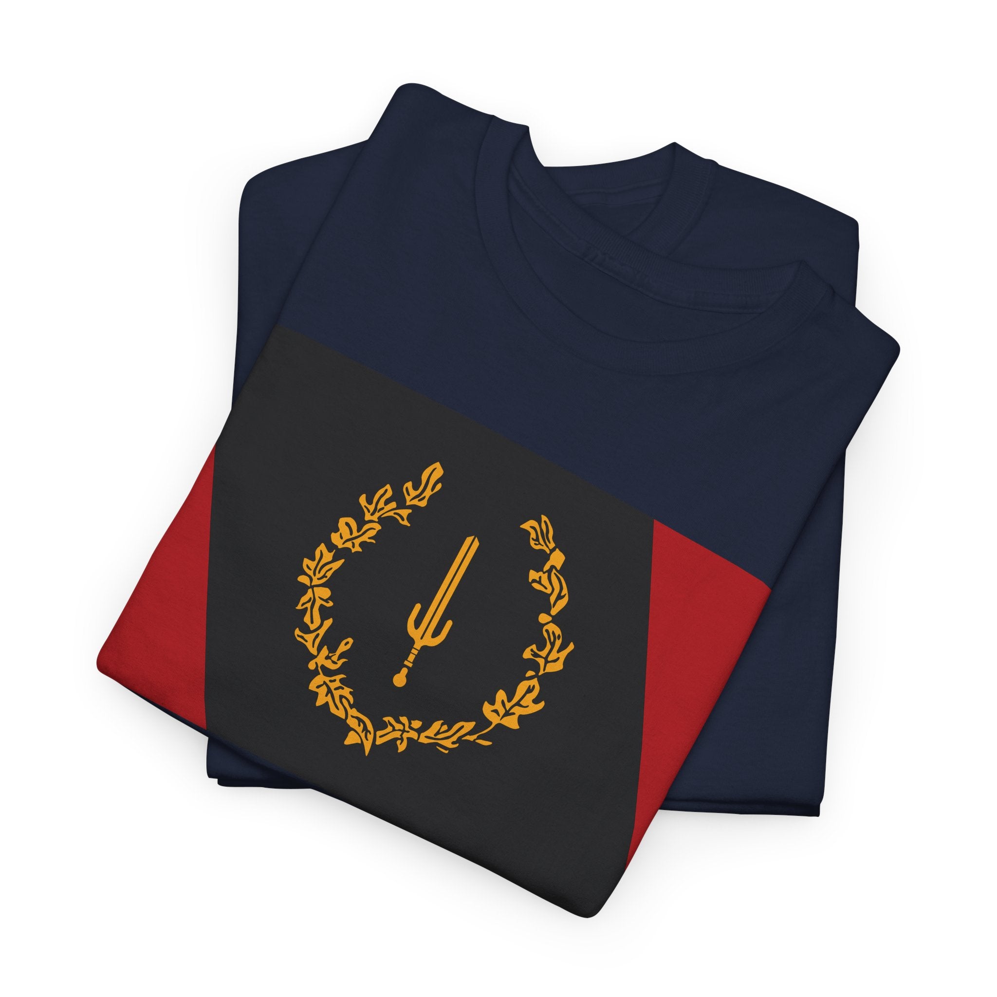 Laurel Trident Tee — Vintage Gold Emblem Graphic T-Shirt