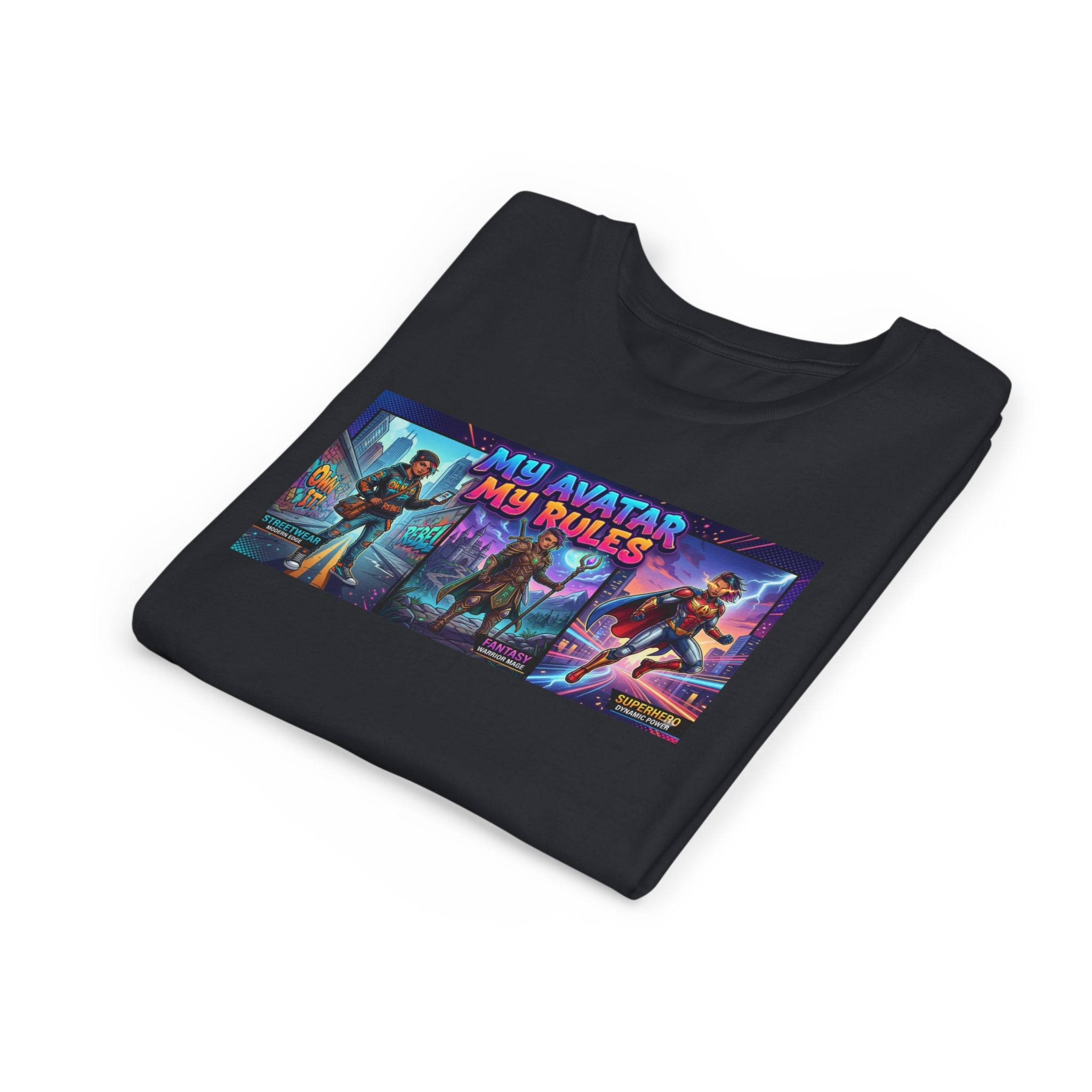 Youth Tee — “MY AVATAR MY RULES” Customizable Character Graphic