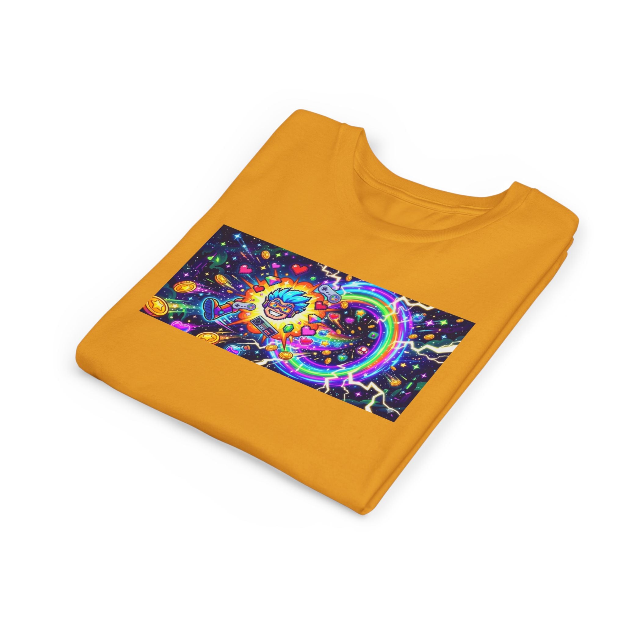 Kids Gaming Tee — Neon Rainbow Portal Gamer Shirt