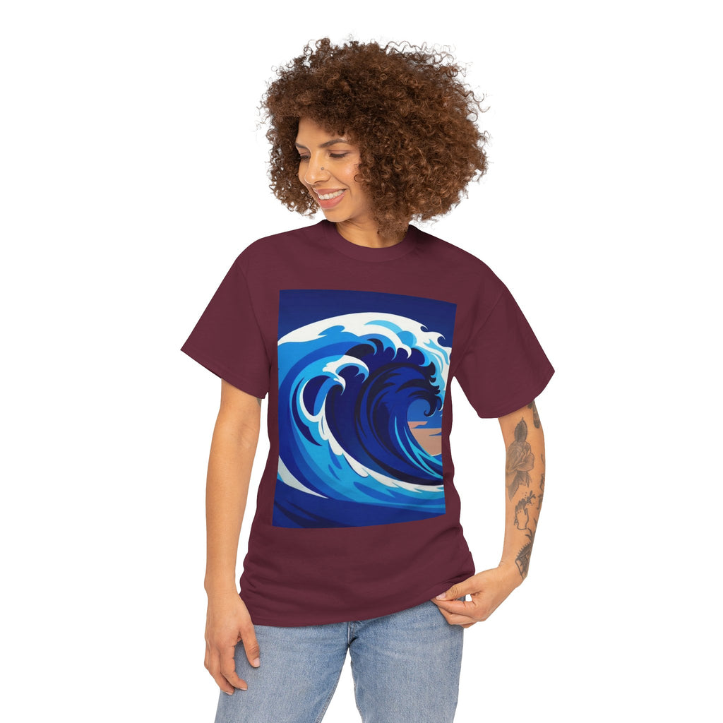 T-Shirt — Coastal Wave Graphic Tee (Ocean Sunset Wave Art)
