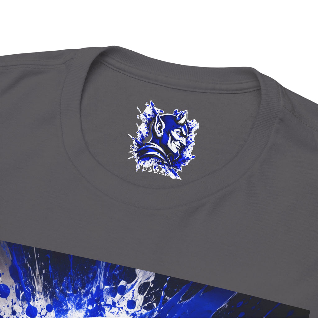 Duke Blue Devils Graphic Tee — Splatter Devil Logo T‑Shirt