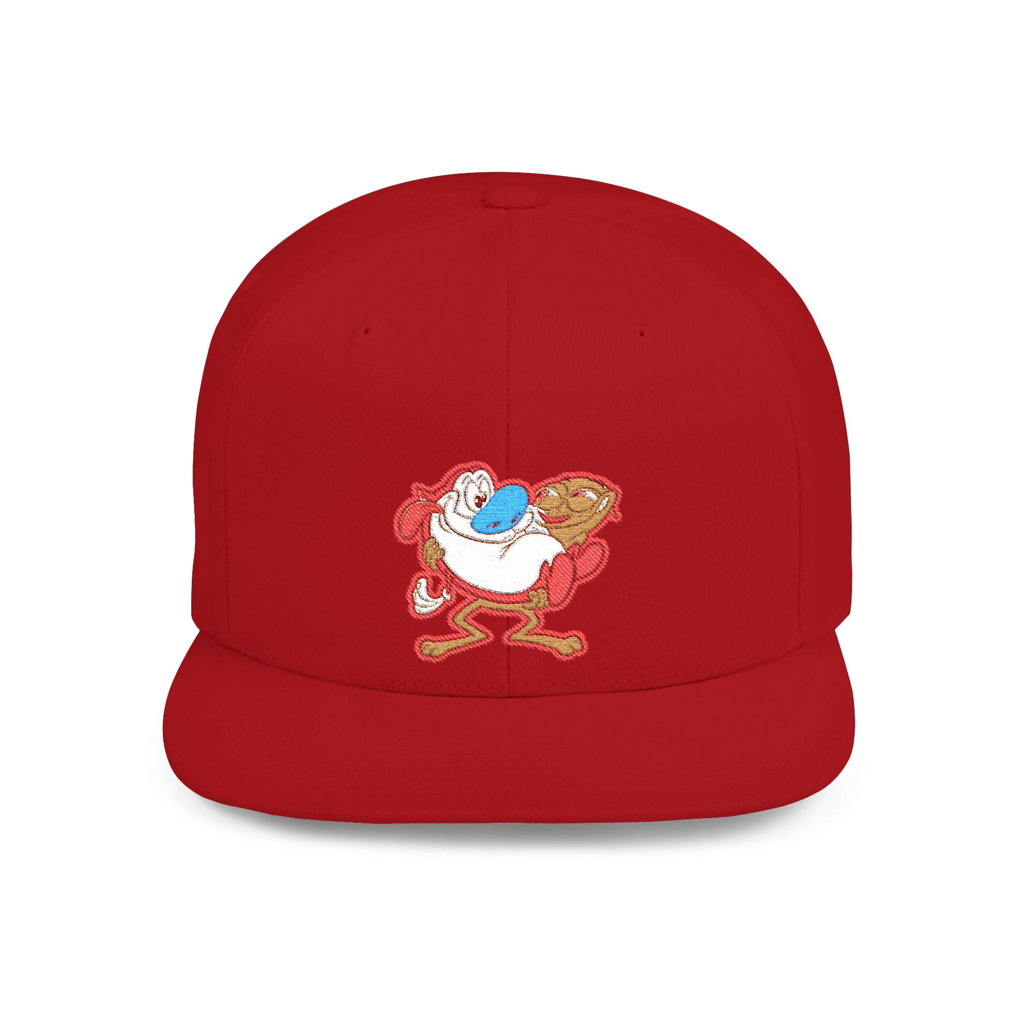 Retro Cartoon Egg Character Flat Bill Snapback Hat