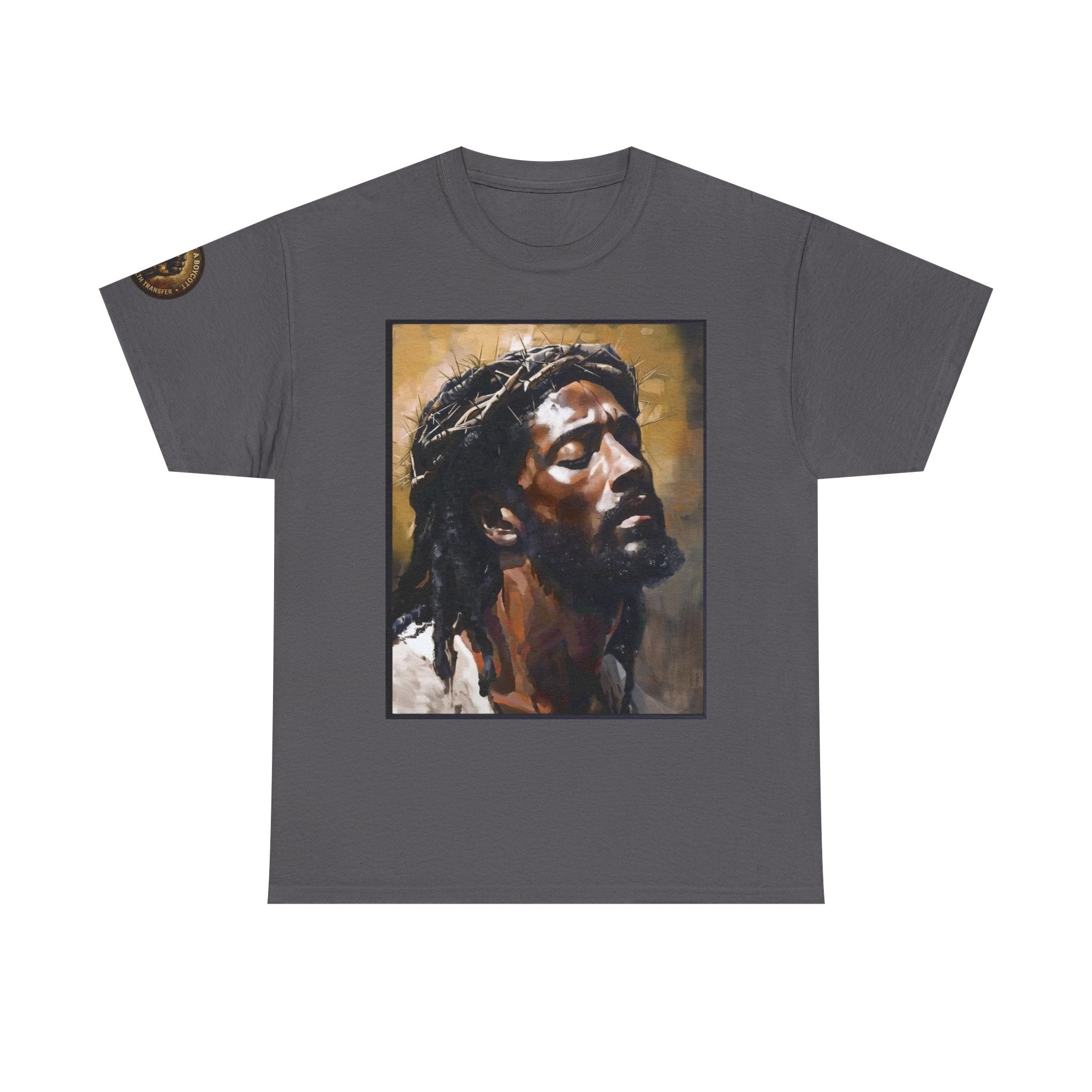 Jesus Portrait Tee with 'This Is Not A Boycott — This Is A Wealth Transfer' Back Emblem