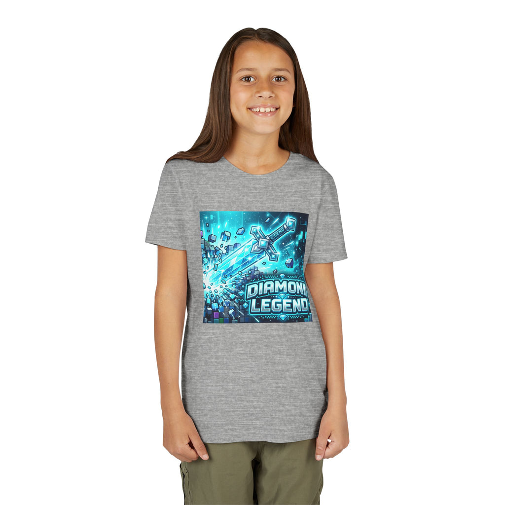 Youth Diamond Legend Tee — Pixel Minecraft-Style Gem Graphic Shirt