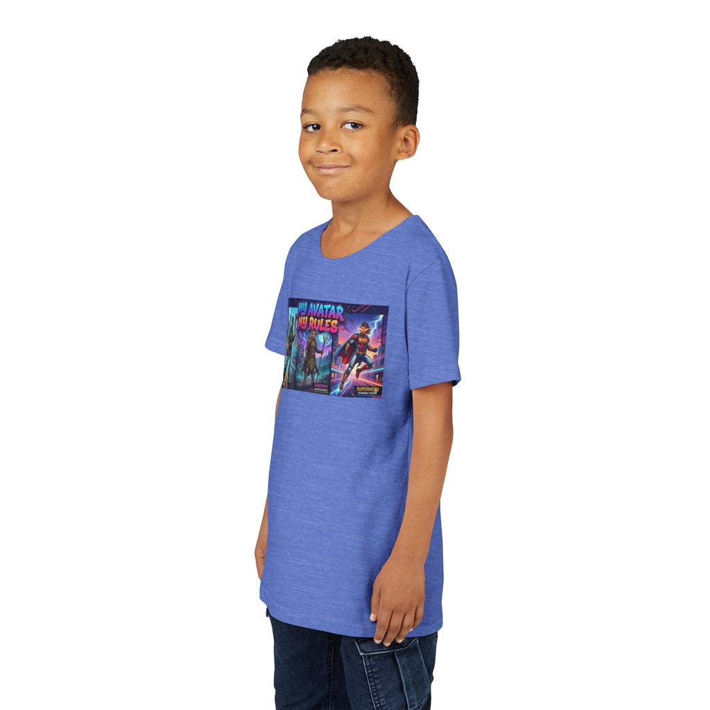 Youth Tee — “MY AVATAR MY RULES” Customizable Character Graphic
