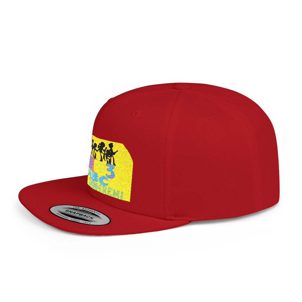 Flat Bill Snapback Hat — Retro Dance Crew Graphic Cap