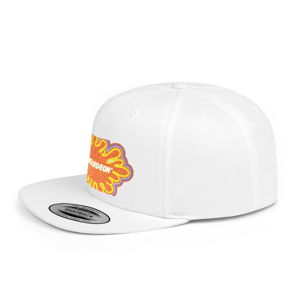 Nickelodeon Slime Logo Flat Bill Snapback Hat — Retro 90s Cartoon Cap