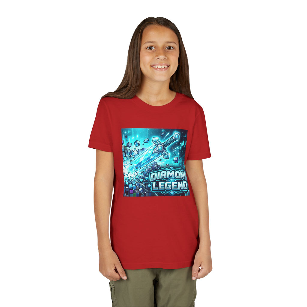 Youth Diamond Legend Tee — Pixel Minecraft-Style Gem Graphic Shirt