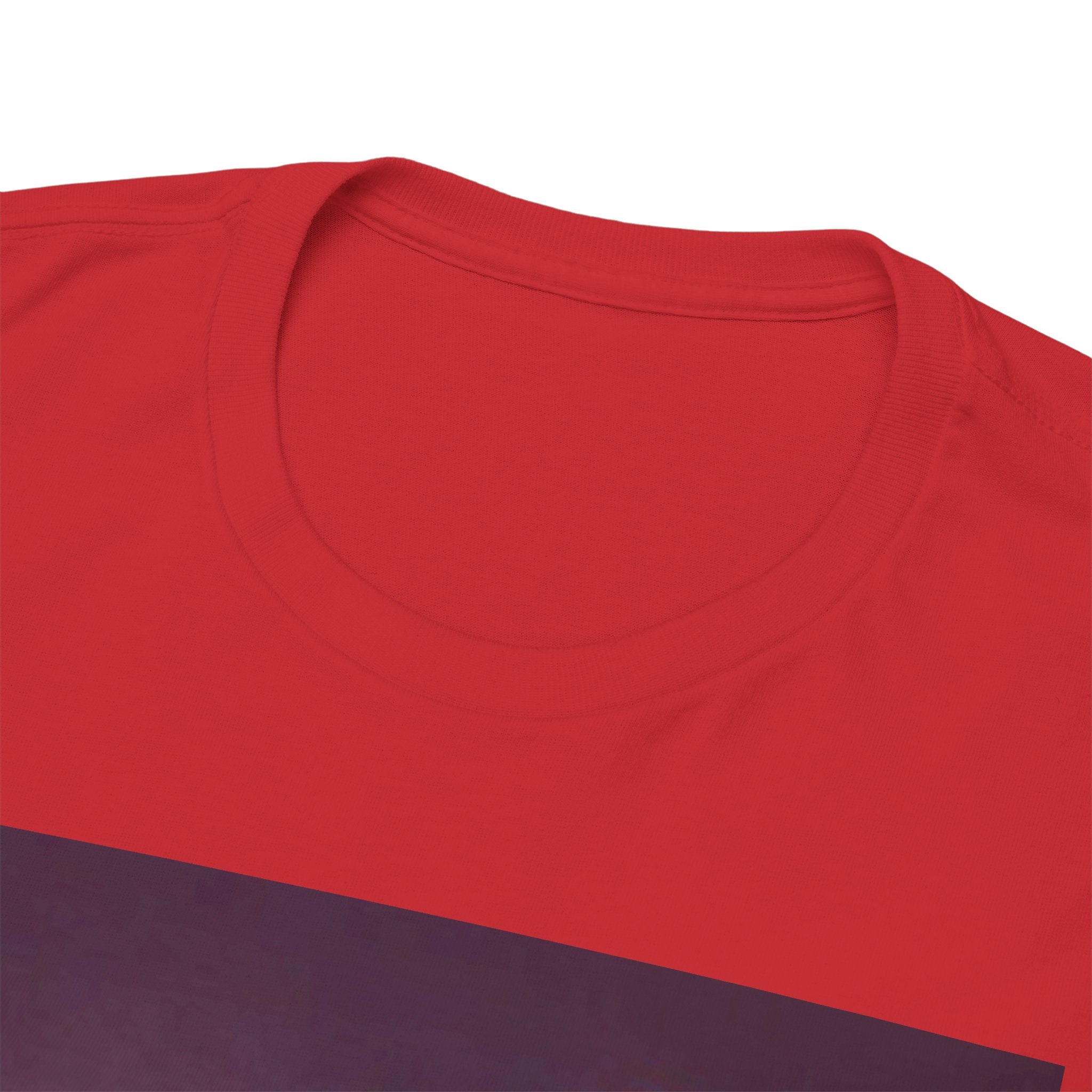 Basketball Jumpman Tee — Retro Skyline Graphic T-Shirt with Red Fist Back Emblem