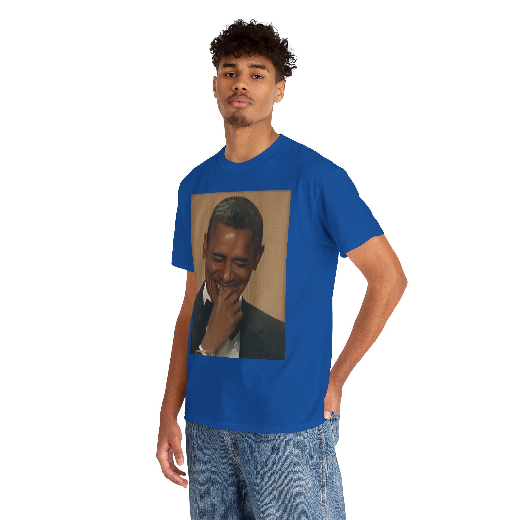 Laughing President Photo Tee — Vintage Smile Graphic T-Shirt