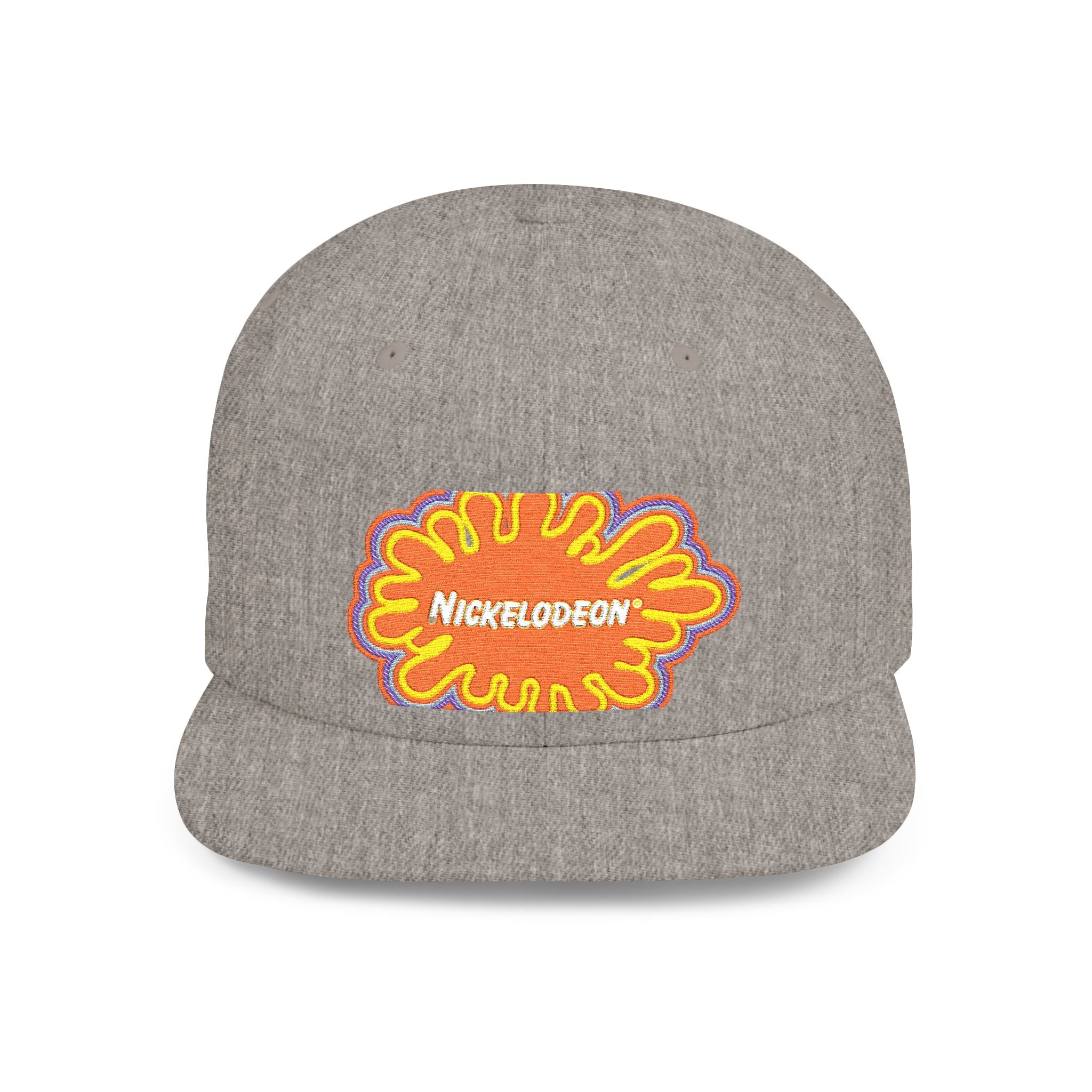 Nickelodeon Slime Logo Flat Bill Snapback Hat — Retro 90s Cartoon Cap