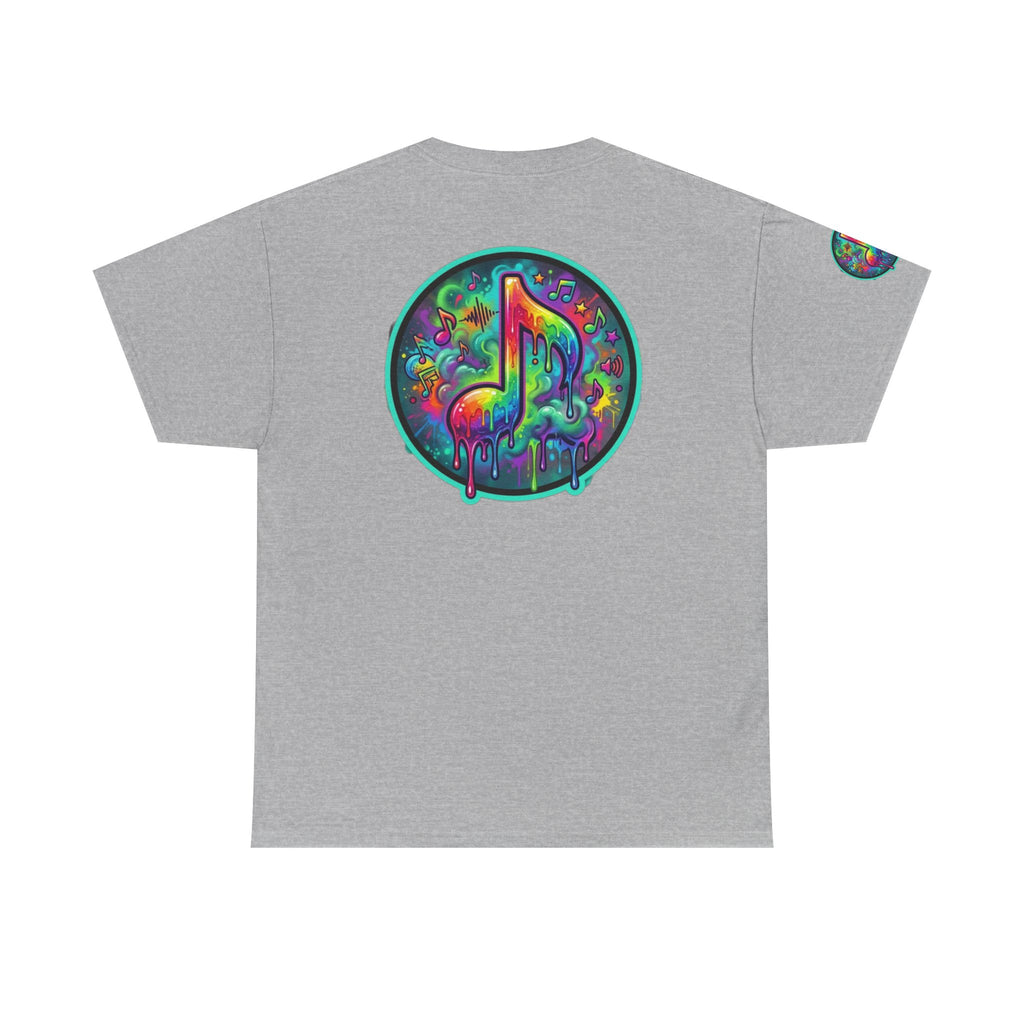Music Vibes Tee — “They Want Our Rhythm But They Don’t Want Our Blues” Psychedelic Drip Note T-Shirt
