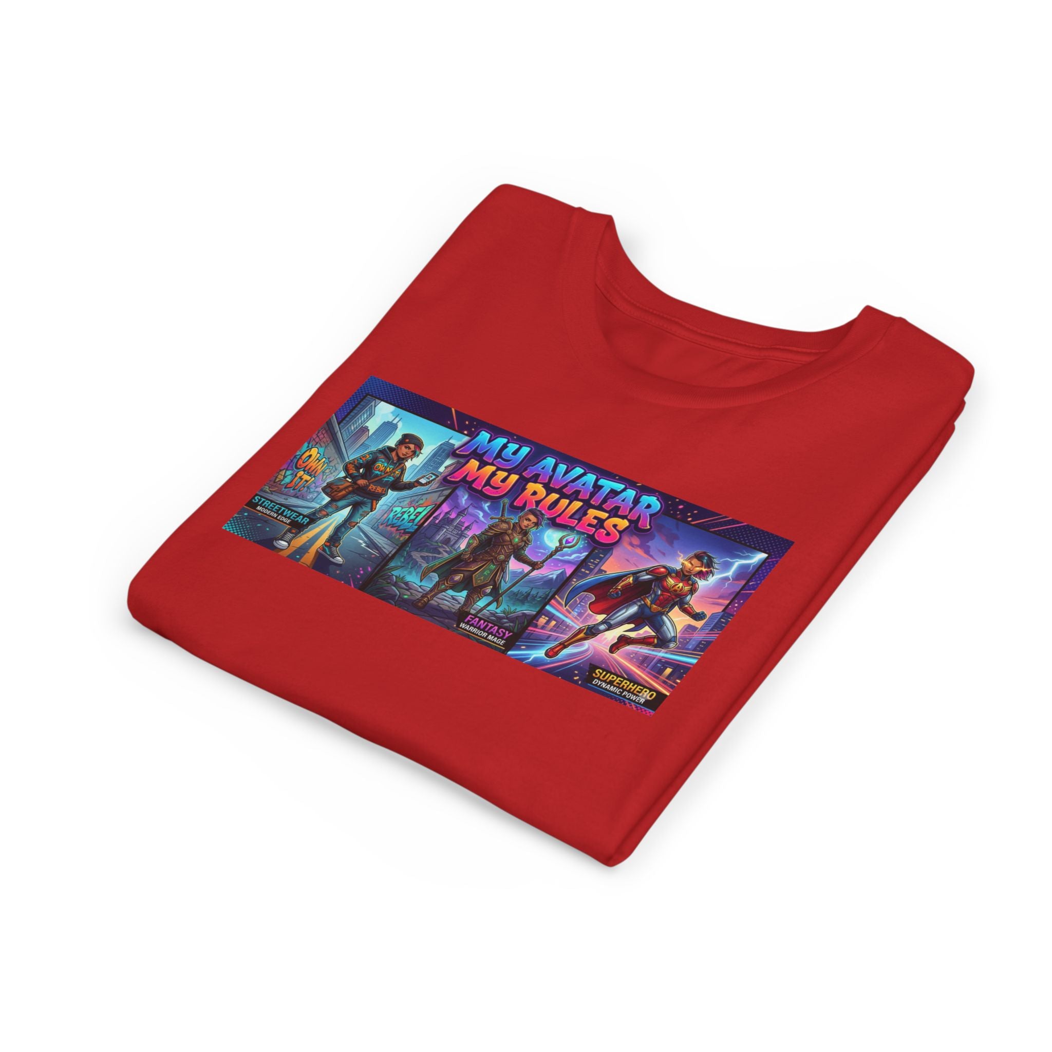 Youth Tee — “MY AVATAR MY RULES” Customizable Character Graphic