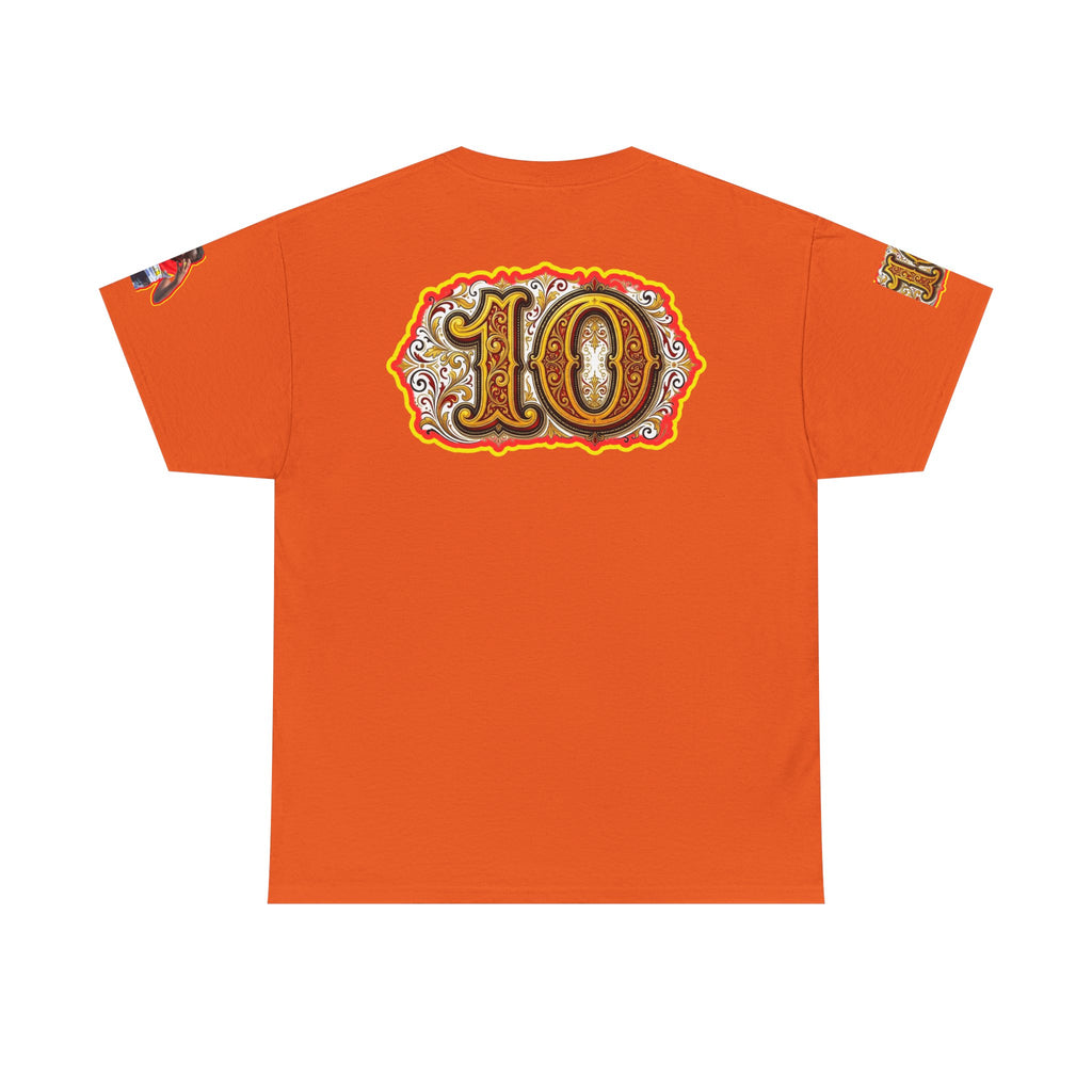 Fat Man Graphic Tee — Retro Boxing Design with '10' Back Patch