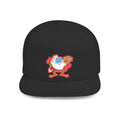 Retro Cartoon Egg Character Flat Bill Snapback Hat