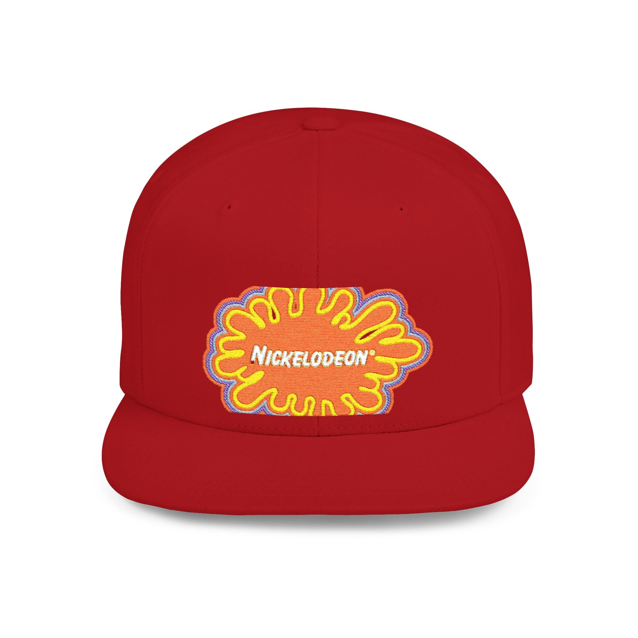 Nickelodeon Slime Logo Flat Bill Snapback Hat — Retro 90s Cartoon Cap