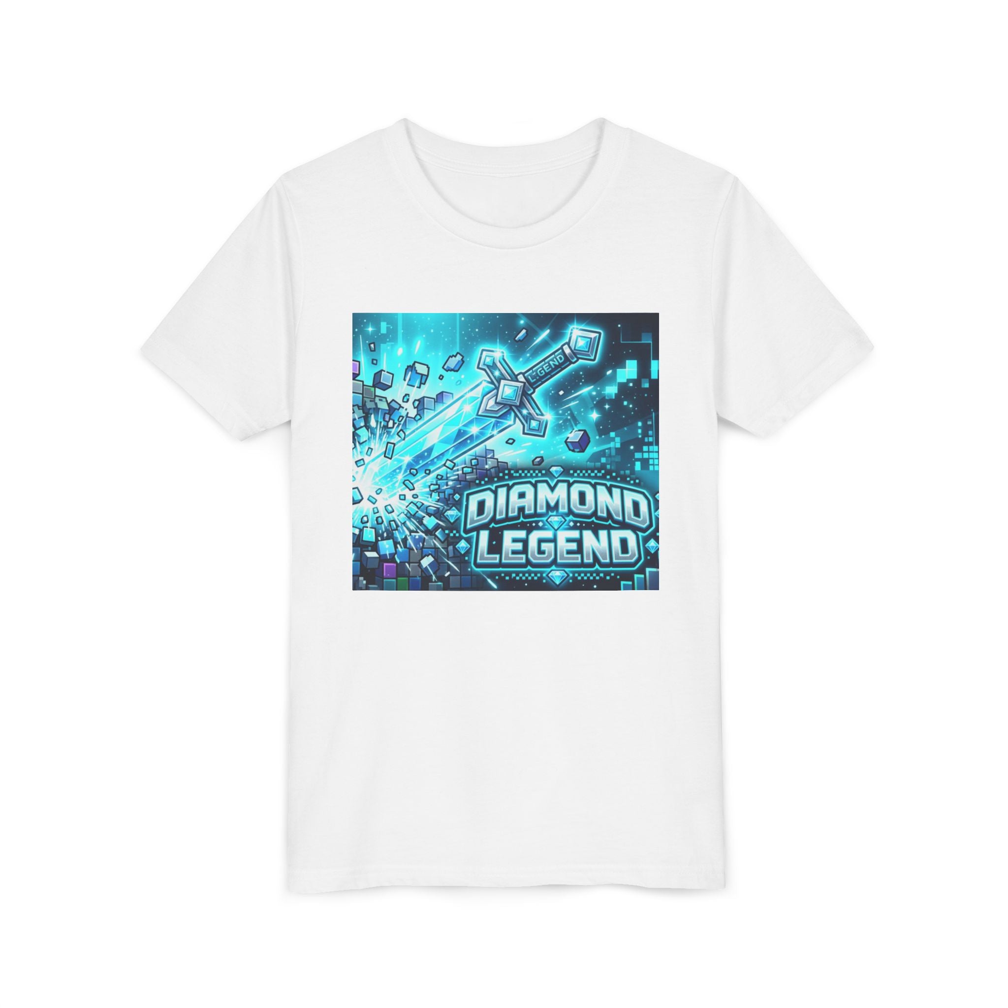 Youth Diamond Legend Tee — Pixel Minecraft-Style Gem Graphic Shirt