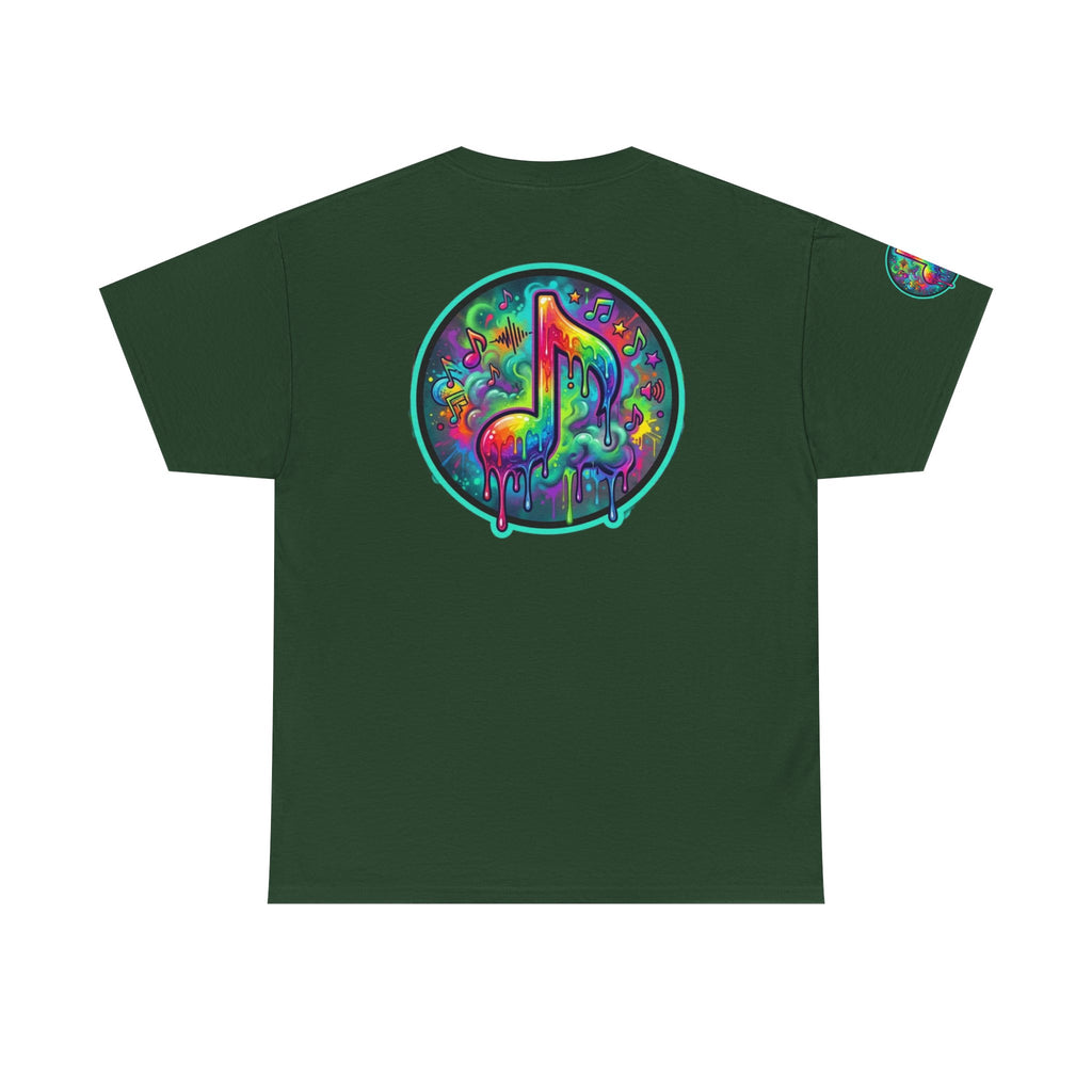 Music Vibes Tee — “They Want Our Rhythm But They Don’t Want Our Blues” Psychedelic Drip Note T-Shirt