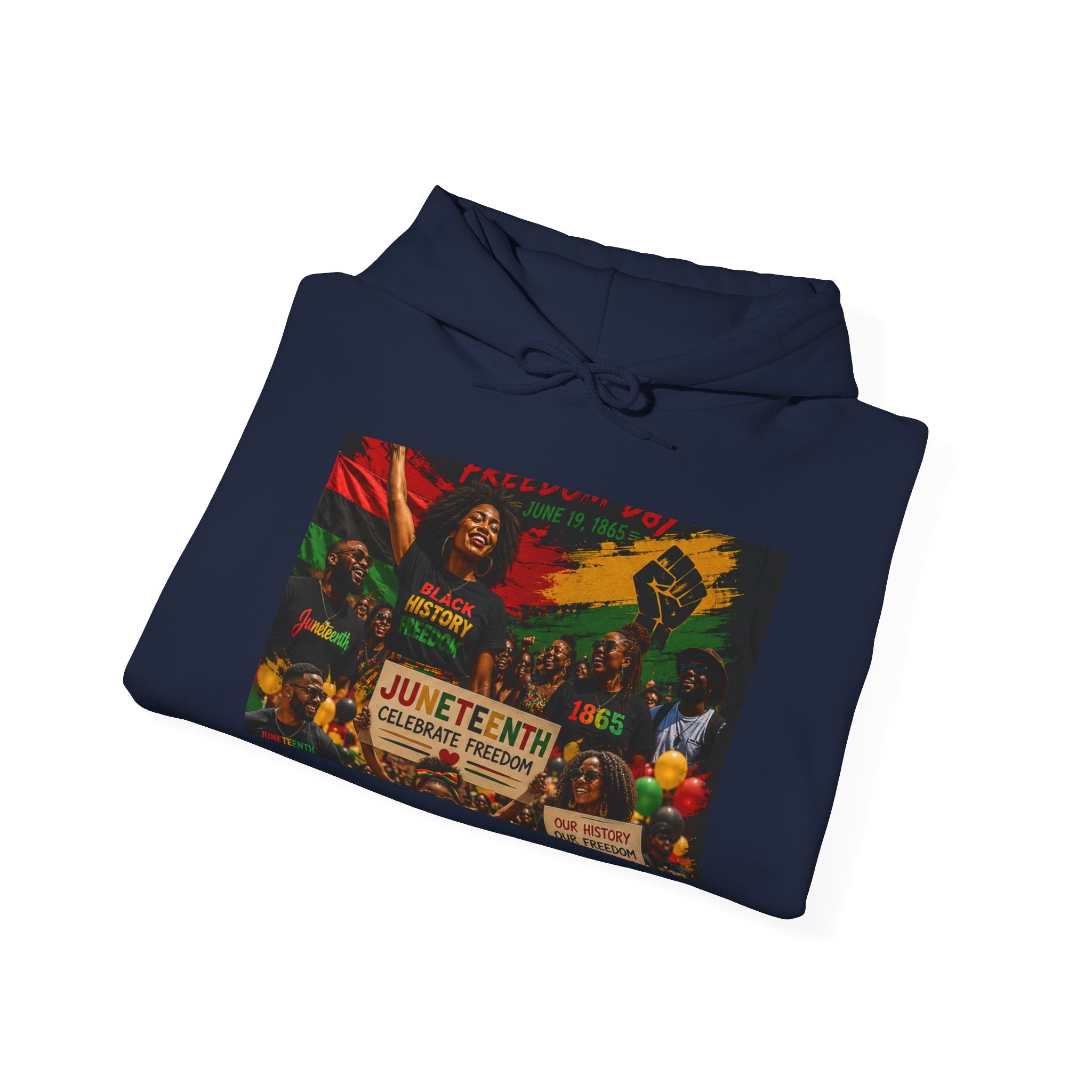 Juneteenth Celebration Hoodie — Juneteenth 1865 Freedom Retro Graphic Hooded Sweatshirt