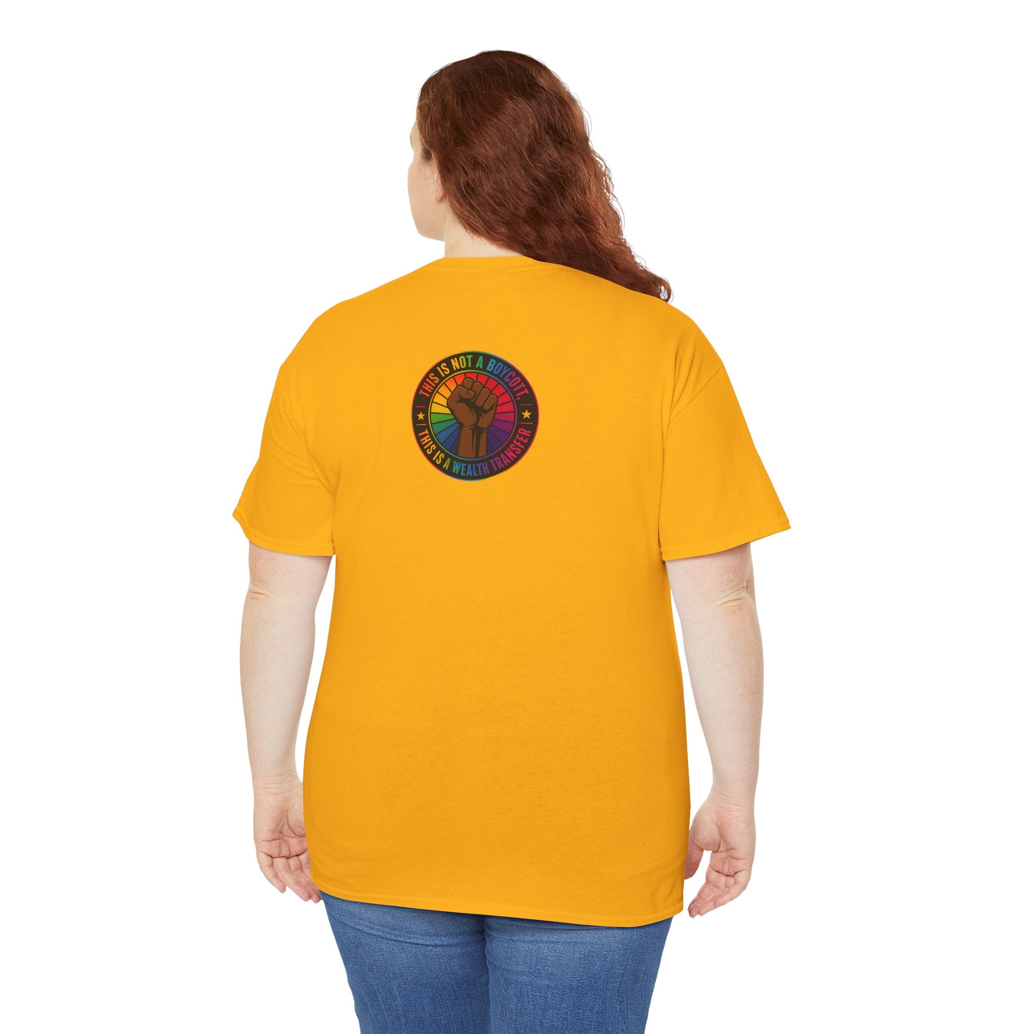 Graphic Tee — "I'm White, But Not THAT White" Illustration with Back Raised Fist Logo