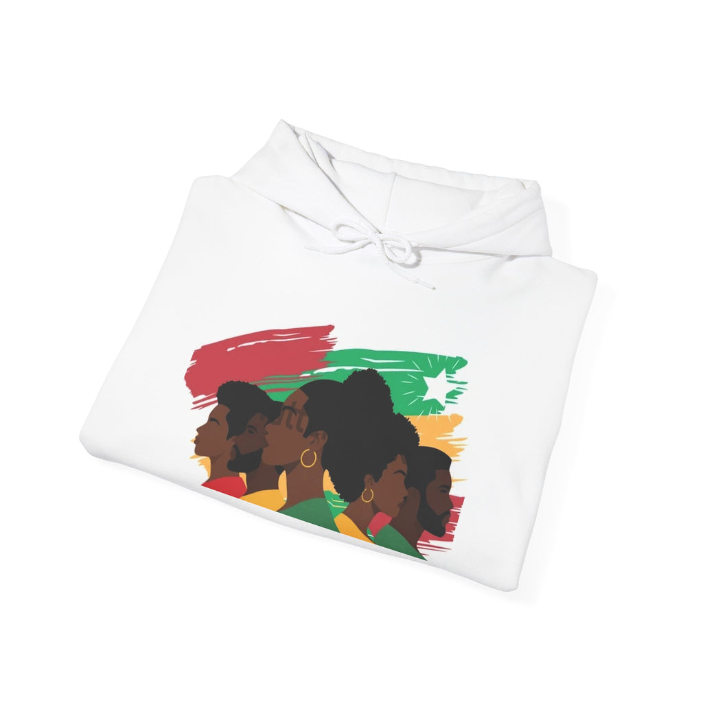 Black Unity Hoodie — Pan-African Portraits with "This Is Not A Boycott, This Is A Wealth Transfer" Back Print