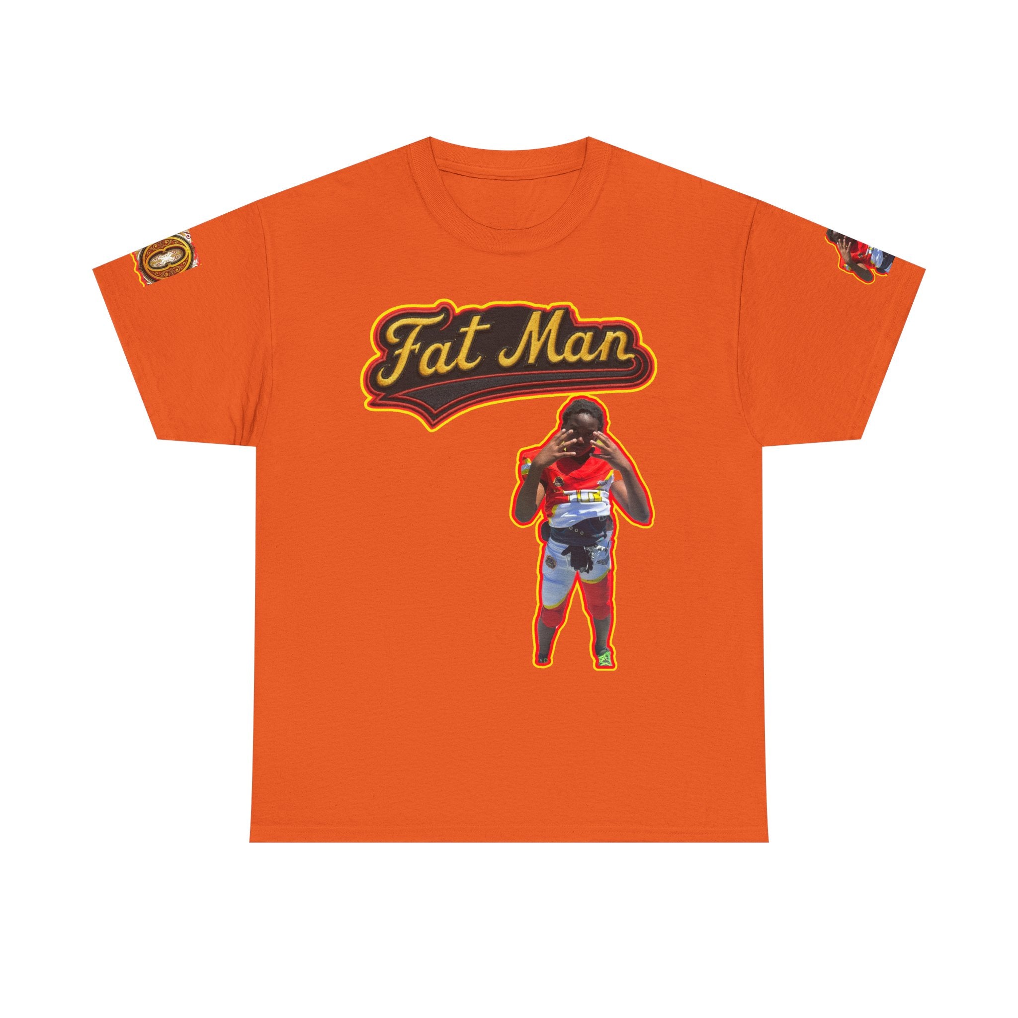 Fat Man Graphic Tee — Retro Boxing Design with '10' Back Patch
