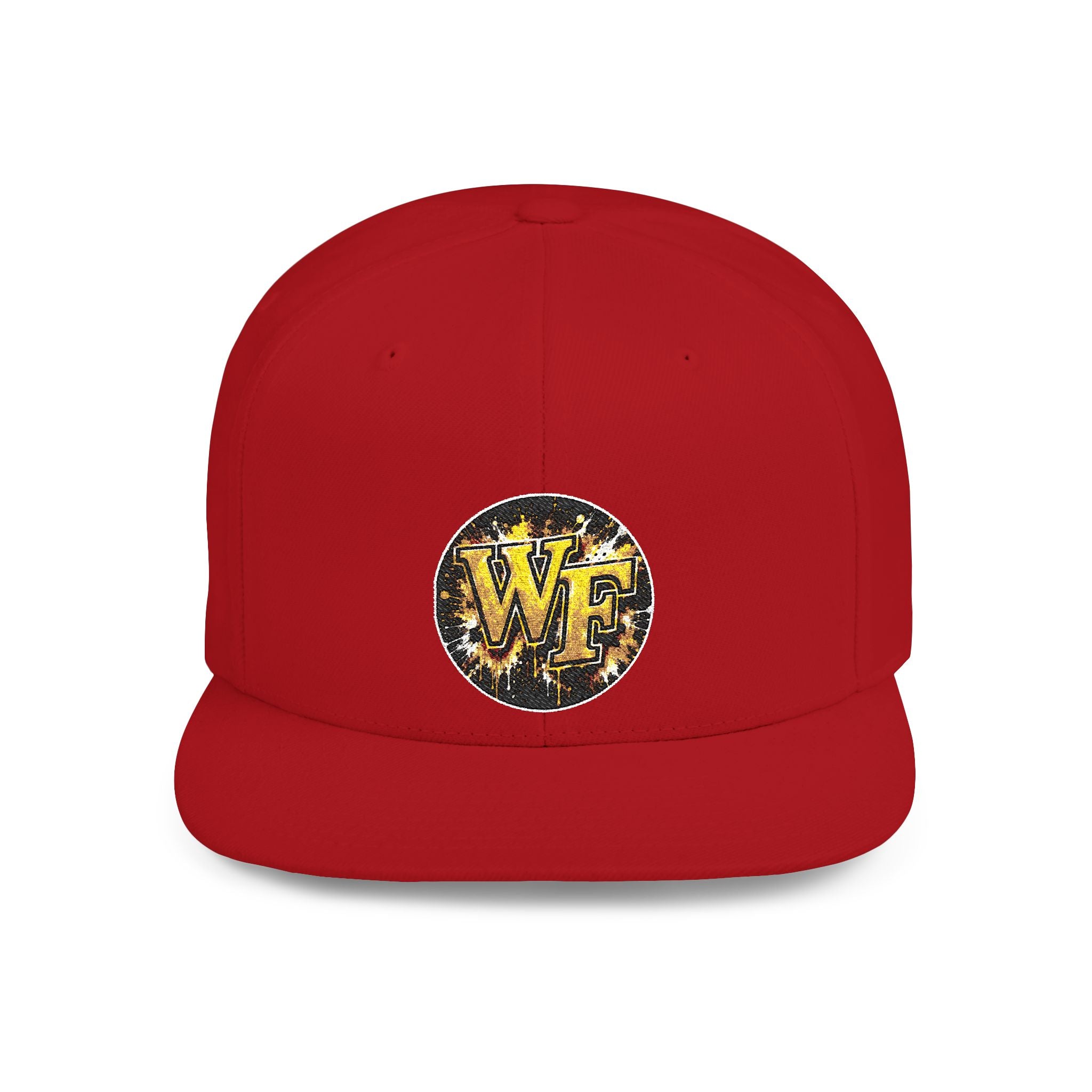 Snapback Hat — WF Gold Leopard Logo Flat Bill Cap