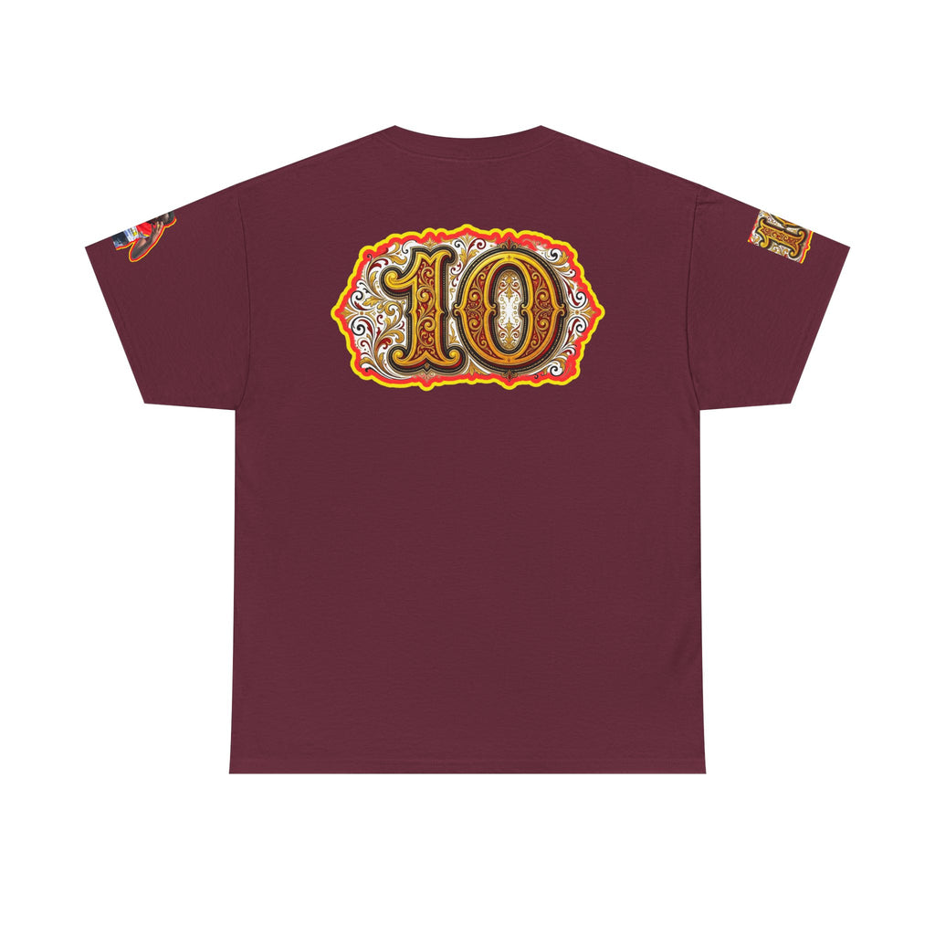 Fat Man Graphic Tee — Retro Boxing Design with '10' Back Patch