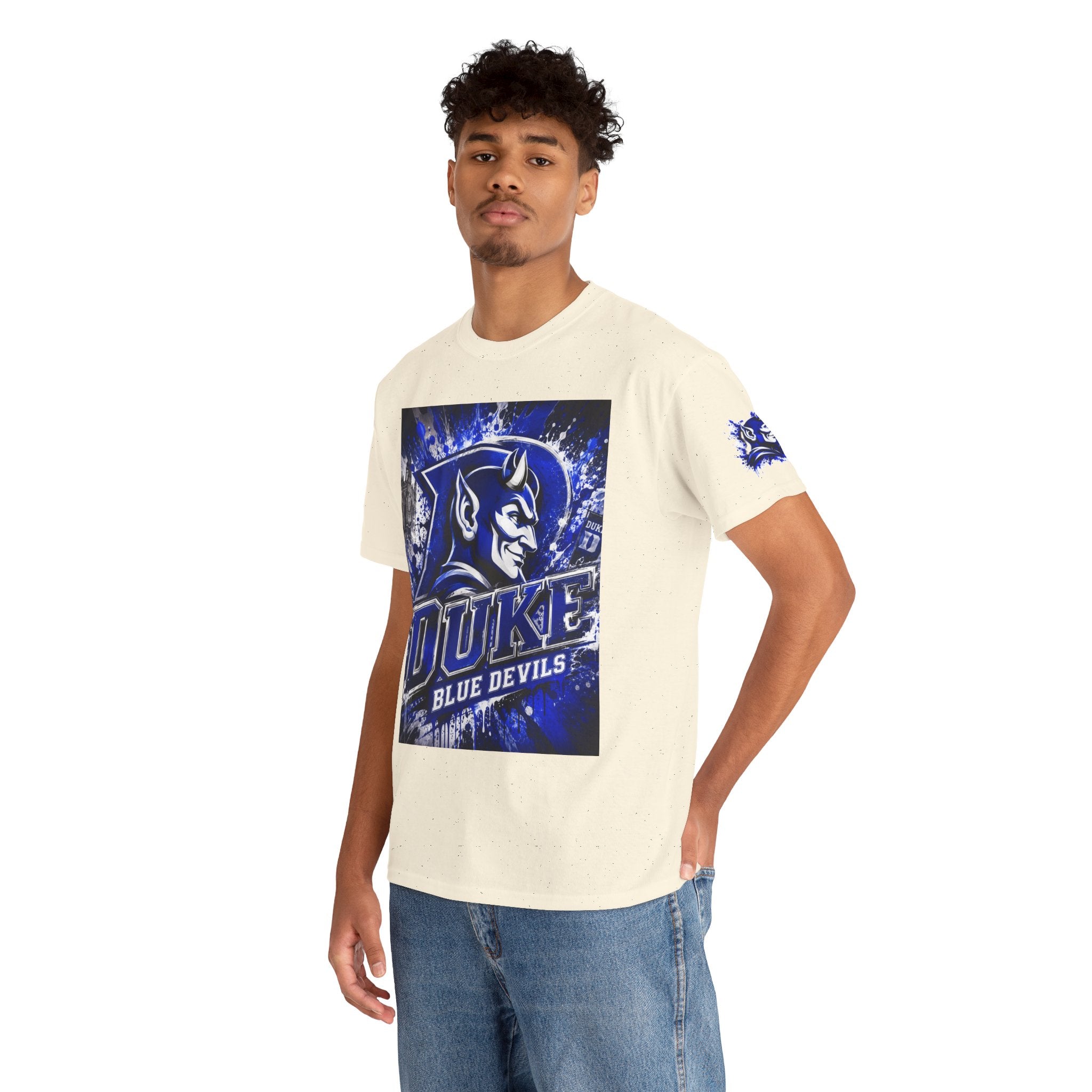 Duke Blue Devils Graphic Tee — Splatter Devil Logo T‑Shirt