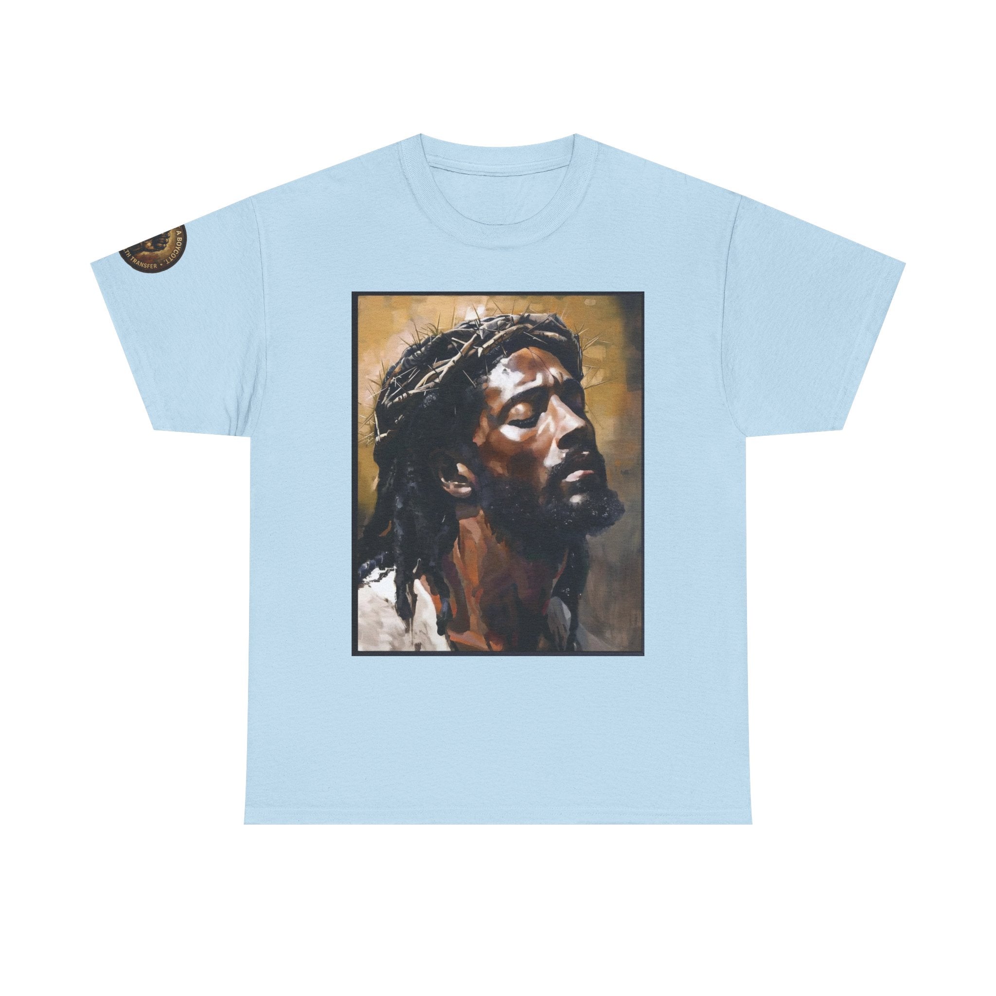 Jesus Portrait Tee with 'This Is Not A Boycott — This Is A Wealth Transfer' Back Emblem