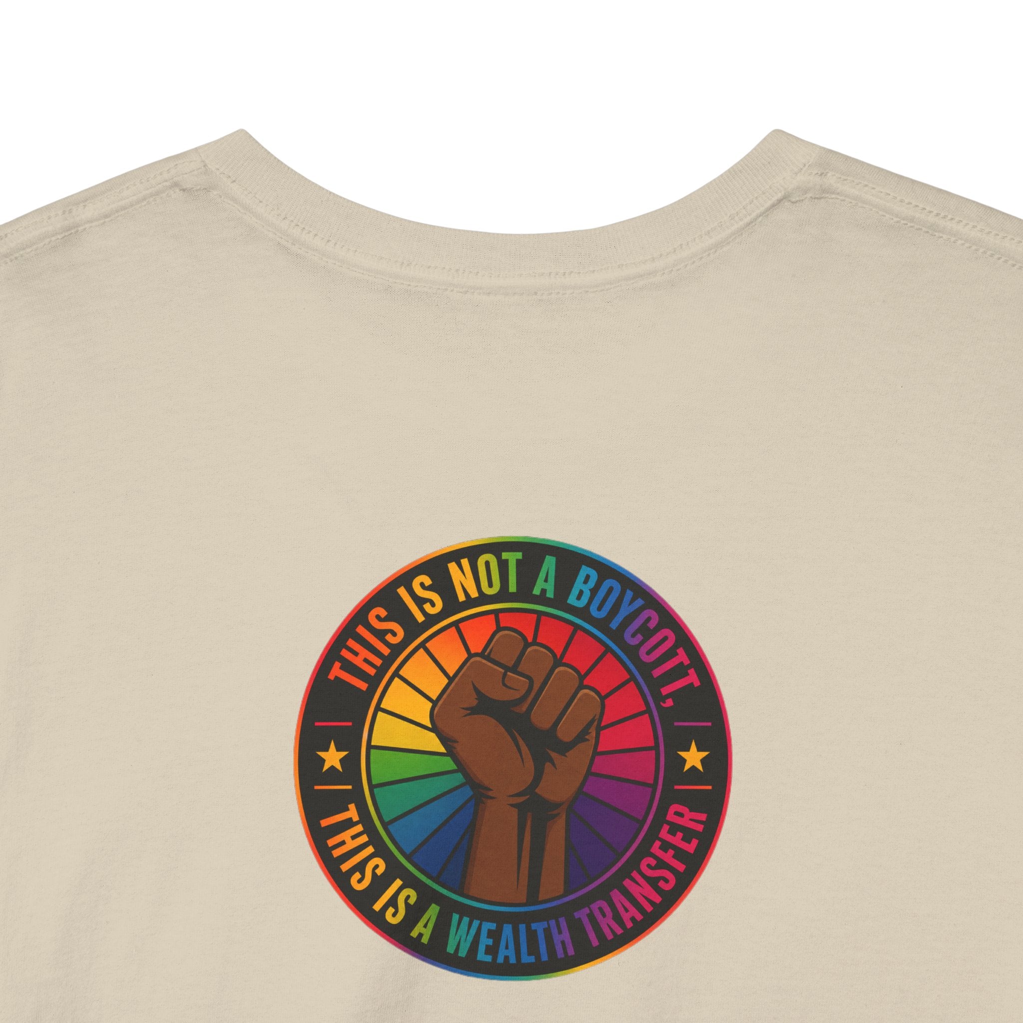Graphic Tee — "I'm White, But Not THAT White" Illustration with Back Raised Fist Logo