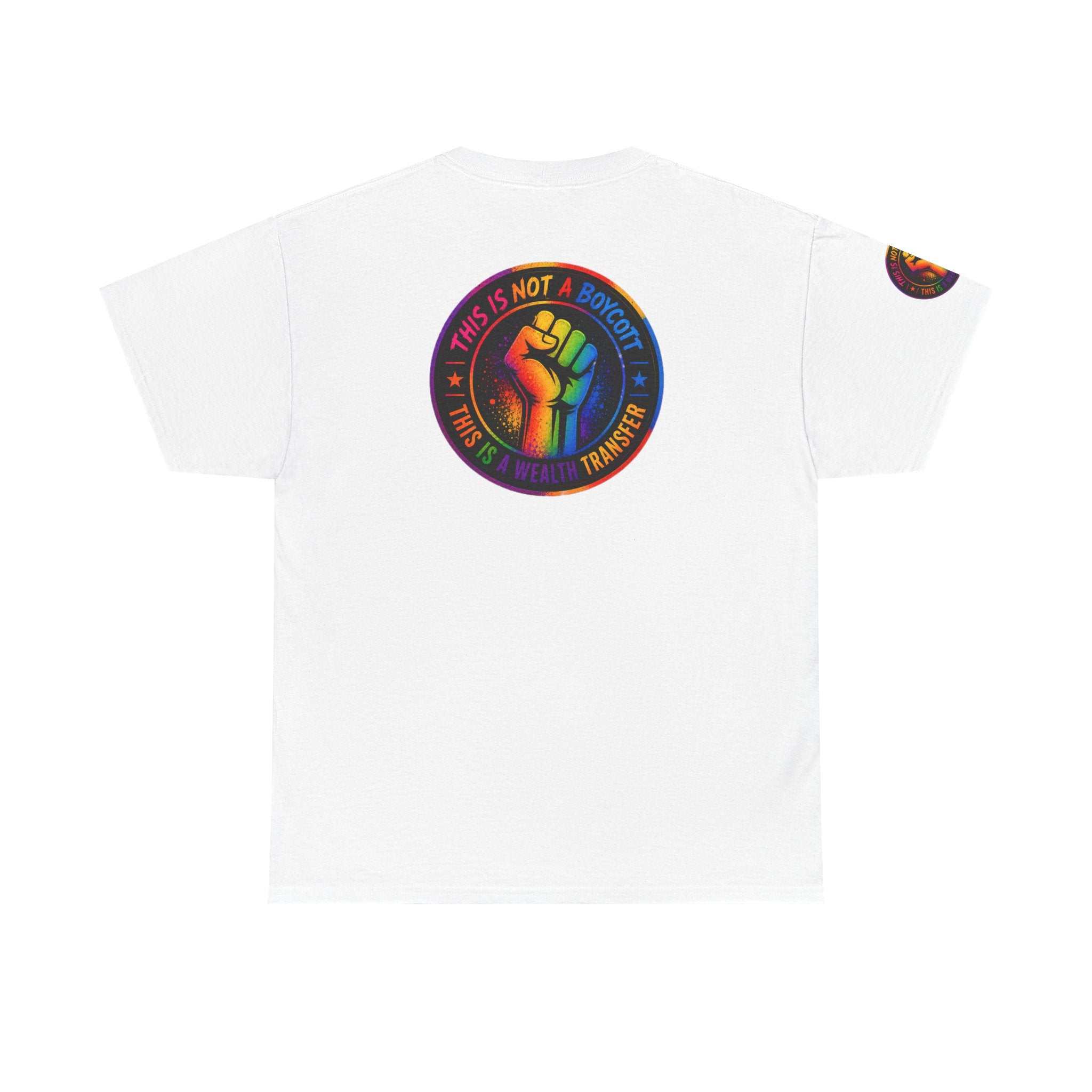 T-Shirt — Rainbow Empowerment Portrait Tee ("This Is Not A Boycott, This Is A Human Transaction")