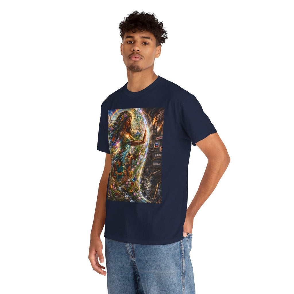 Cosmic Guardian Tee — Earth Mother Spiritual Graphic T-Shirt