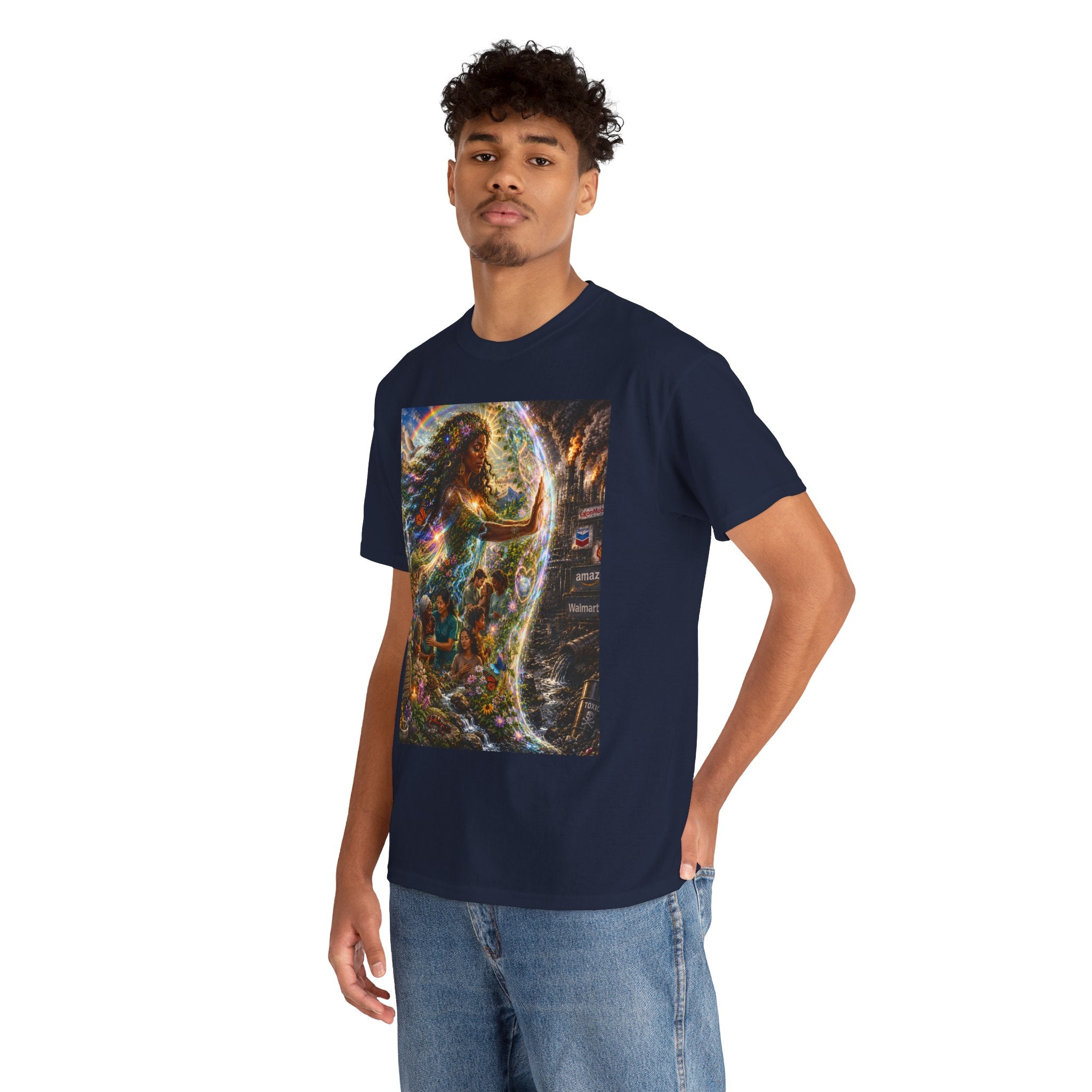Cosmic Guardian Tee — Earth Mother Spiritual Graphic T-Shirt