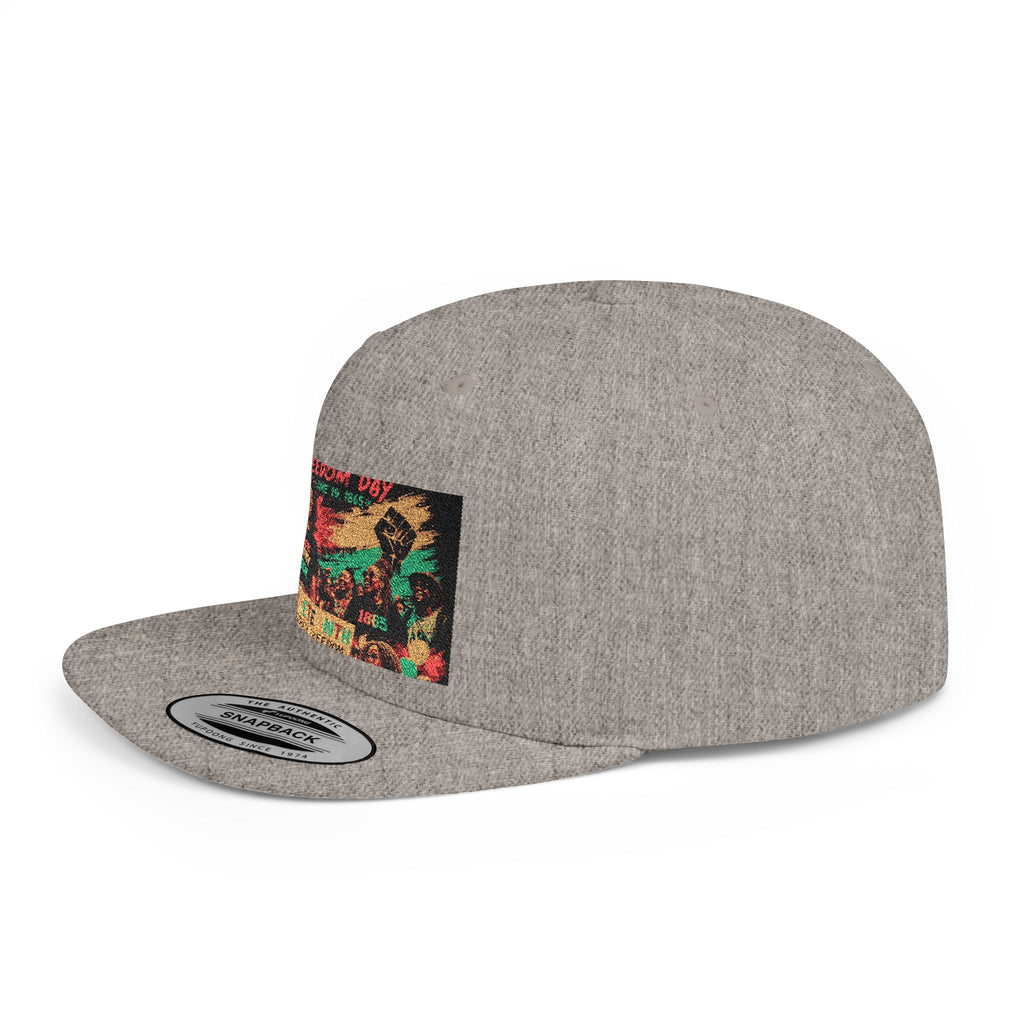 Reggae Vibes Flat Bill Snapback Hat — Colorful Rasta Music Patch