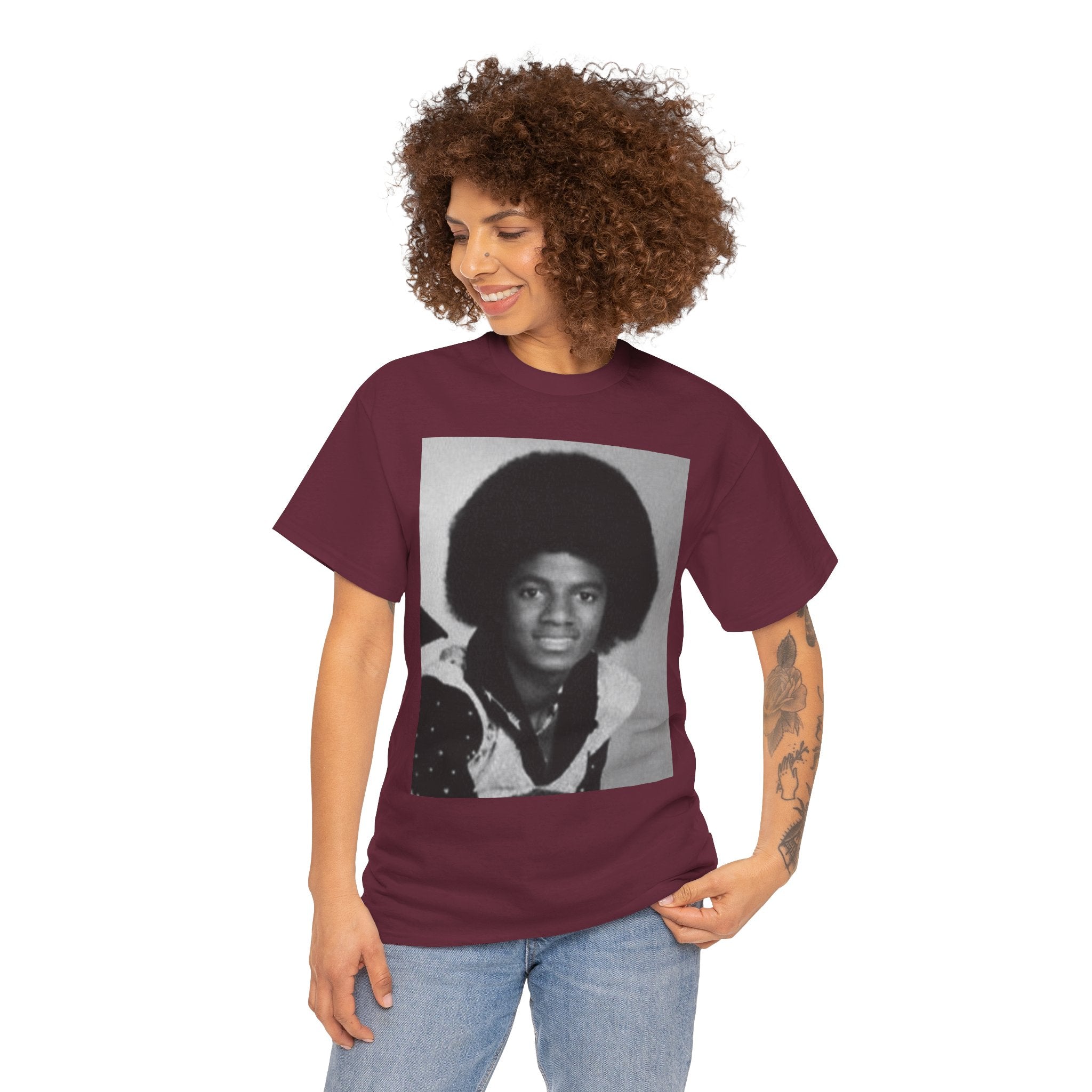 Graphic Tee — Retro Portrait Front with Black Power Fist Back