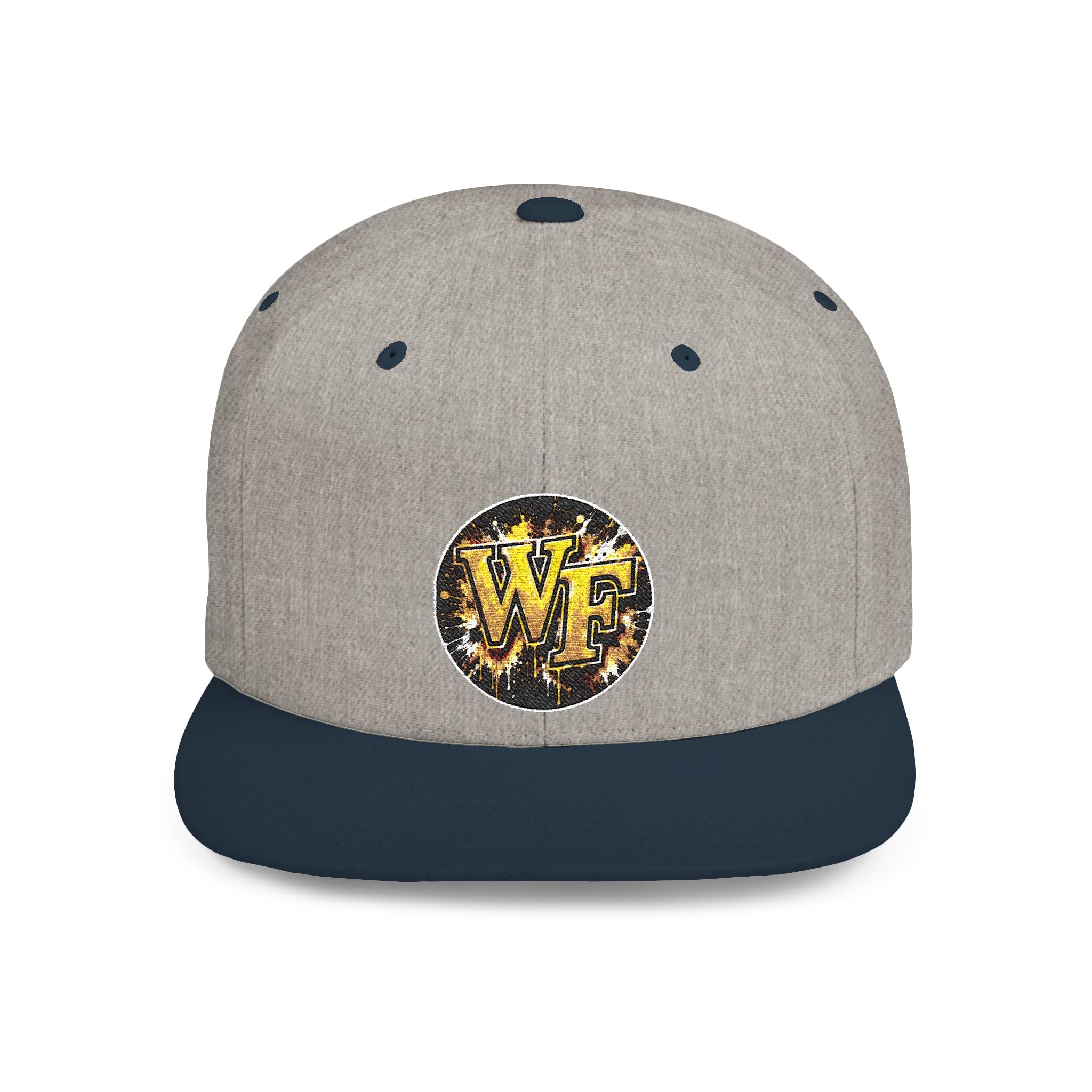 Snapback Hat — WF Gold Leopard Logo Flat Bill Cap