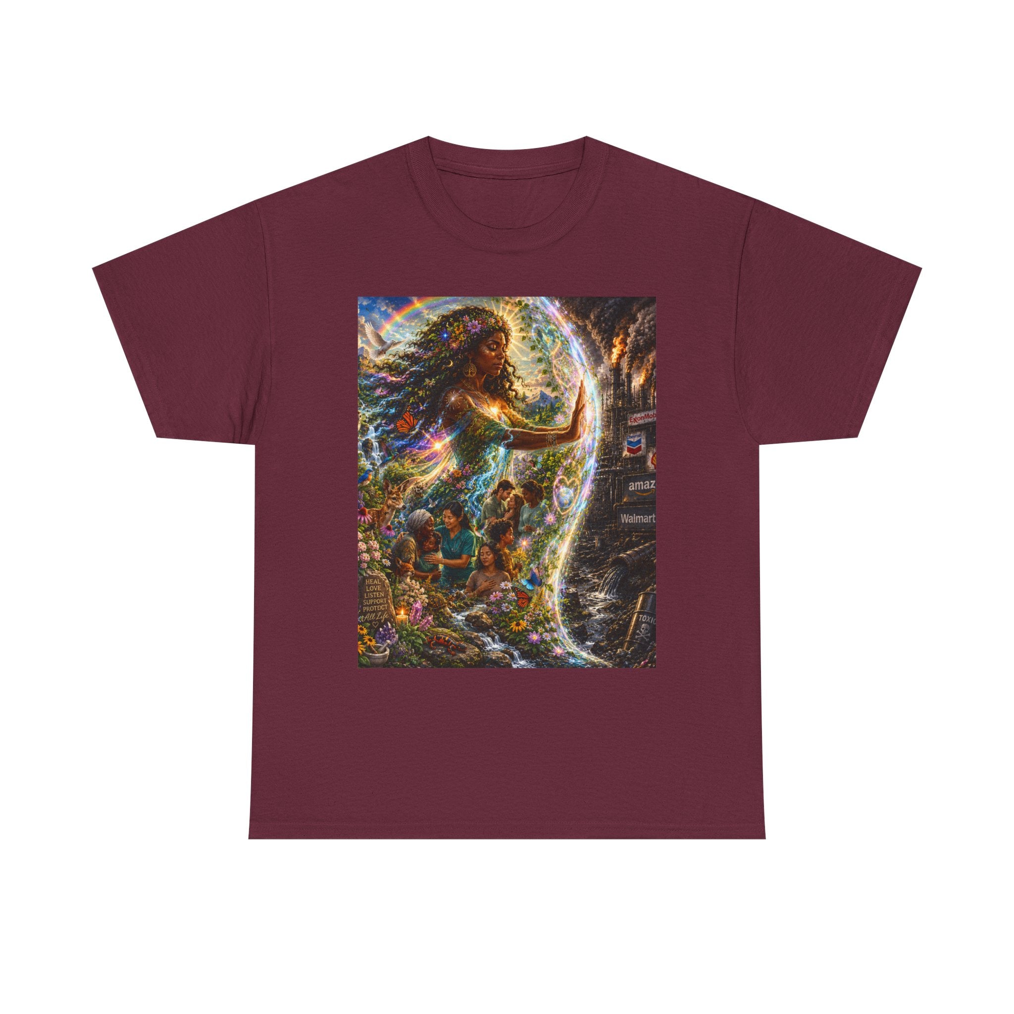 Cosmic Guardian Tee — Earth Mother Spiritual Graphic T-Shirt