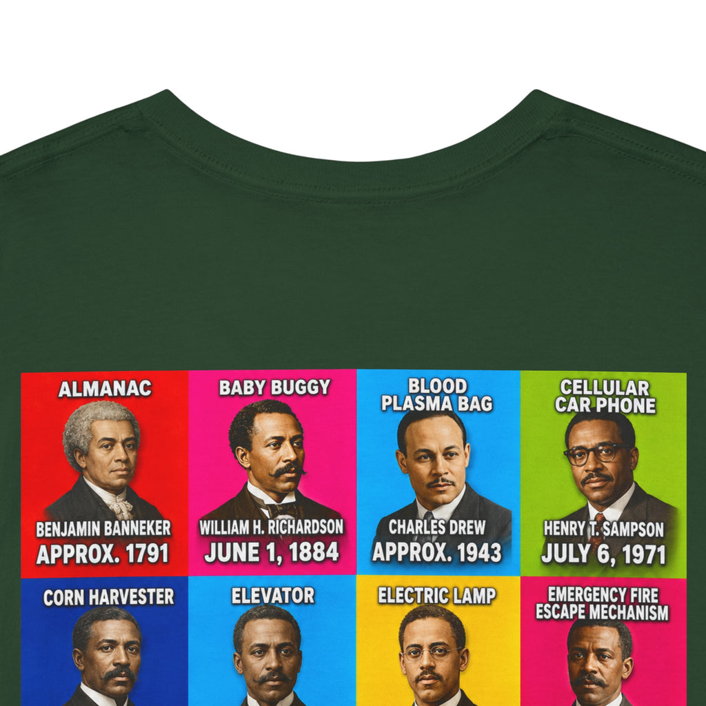 Black inventors Grid T‑Shirt — Colorful Historical Portraits Tee