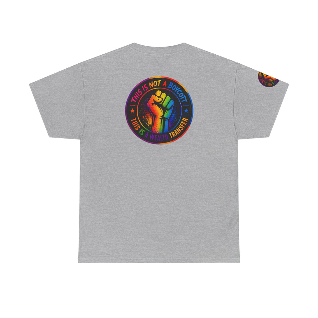 T-Shirt — Rainbow Empowerment Portrait Tee ("This Is Not A Boycott, This Is A Human Transaction")