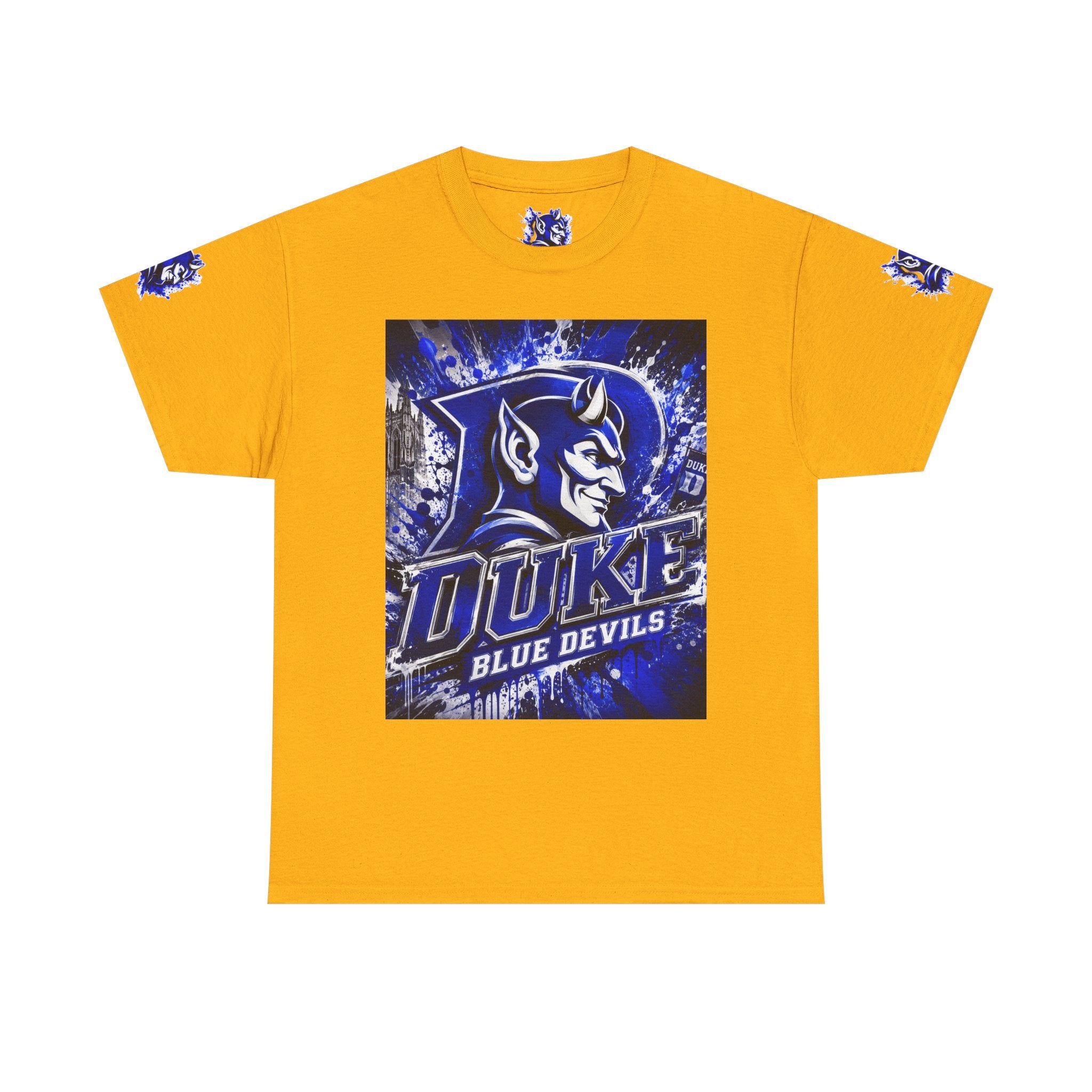 Duke Blue Devils Graphic Tee — Splatter Devil Logo T‑Shirt