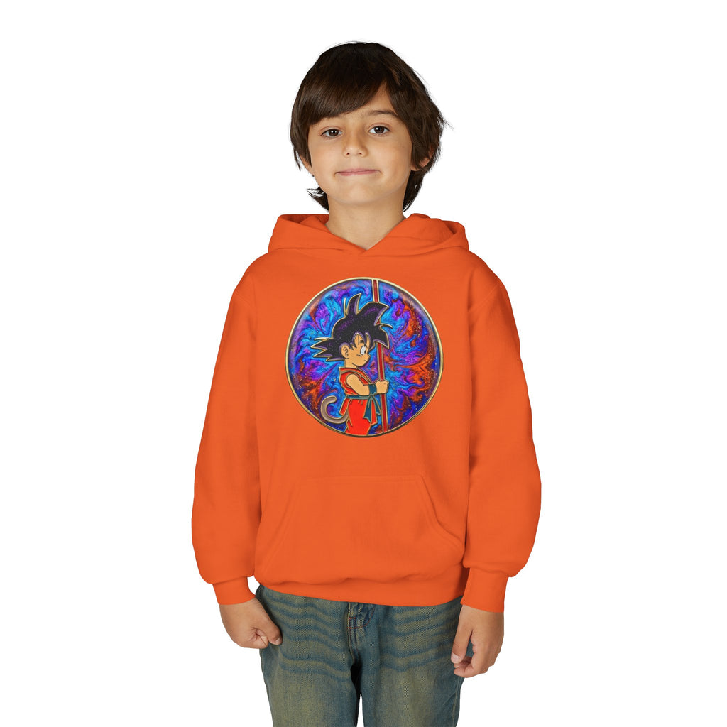 Dragon Boy Hoodie — Goku Cartoon Emblem Youth Hooded Sweatshirt