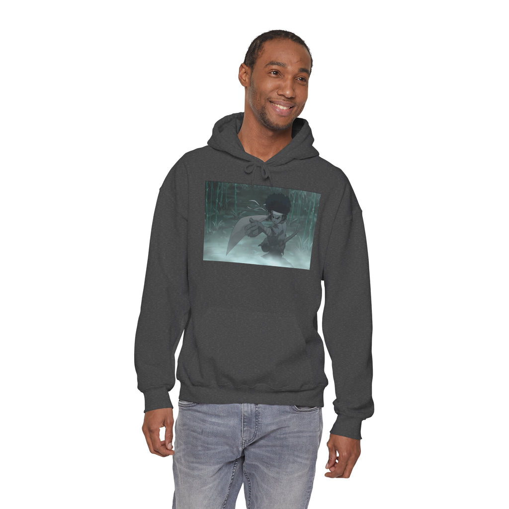 Moody Forest Angel Hoodie — Ethereal Wings Graphic Sweatshirt